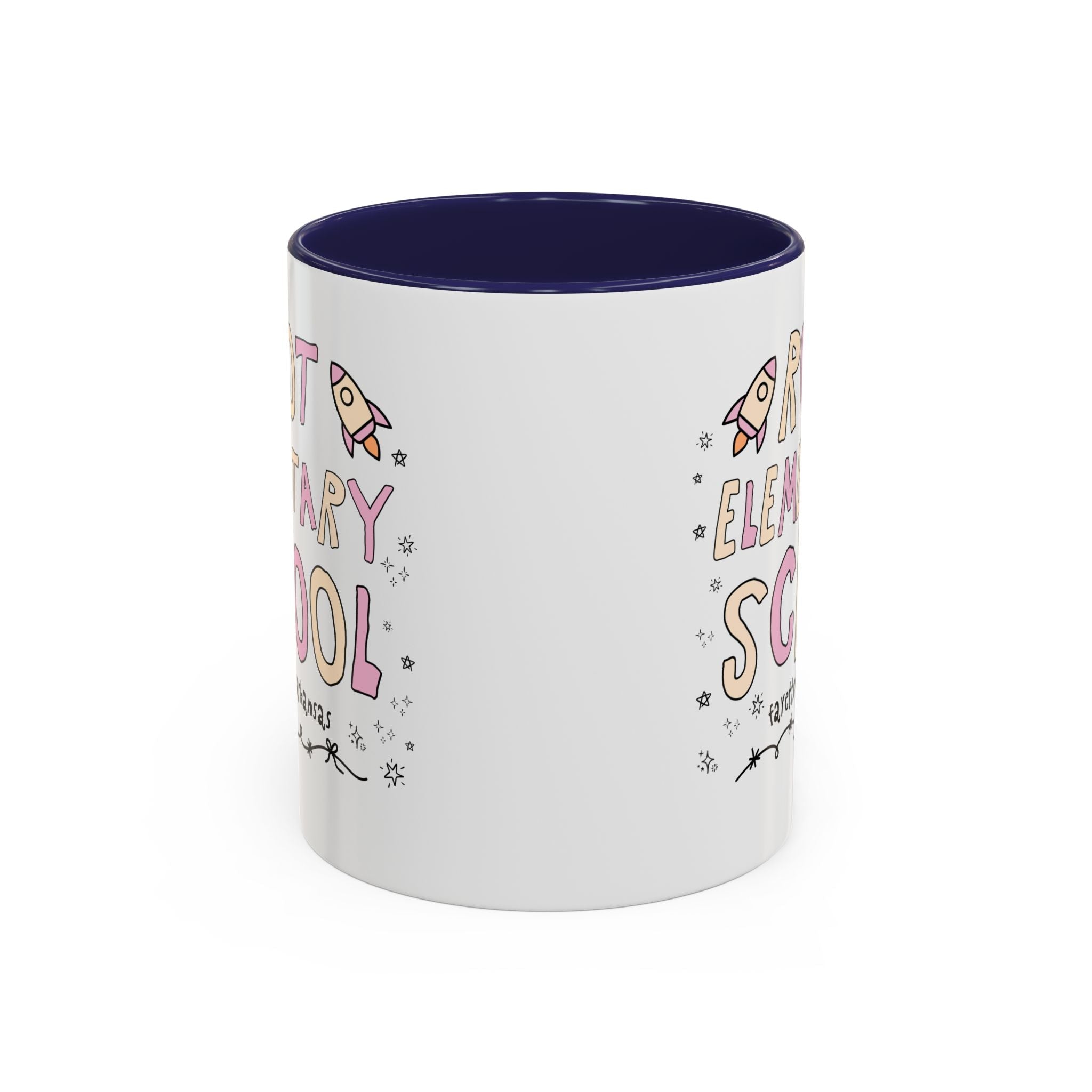 Root Elementary School Coffee Mug: Pink and Beige | FPS + Opal and June 11 Oz Coffee Mug, Fayetteville Public Schools - Opal and June