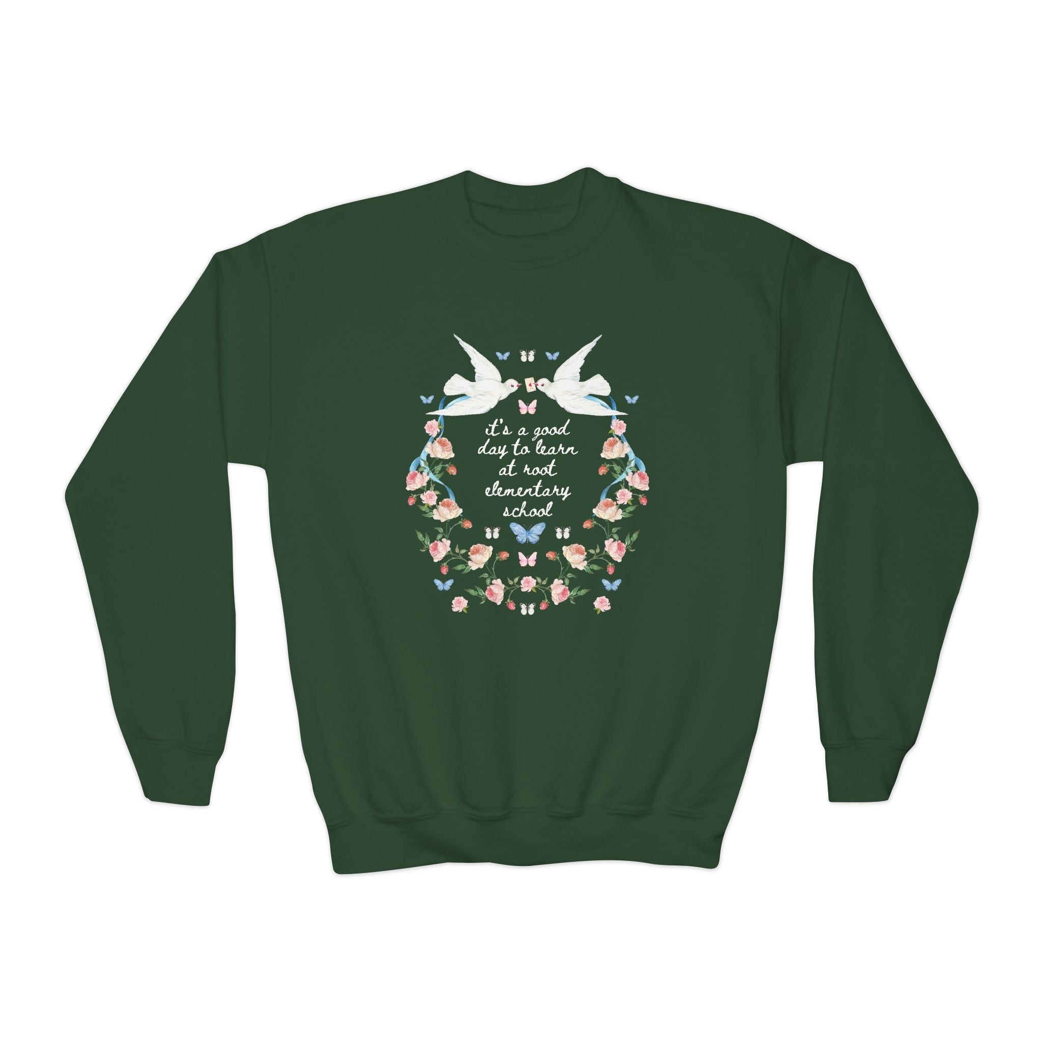 Root Elementary School Kids Sweatshirt: It's a Good Day to Learn | FPS + Opal and June Kids Sweatshirt, Fayetteville Public Schools - Opal and June