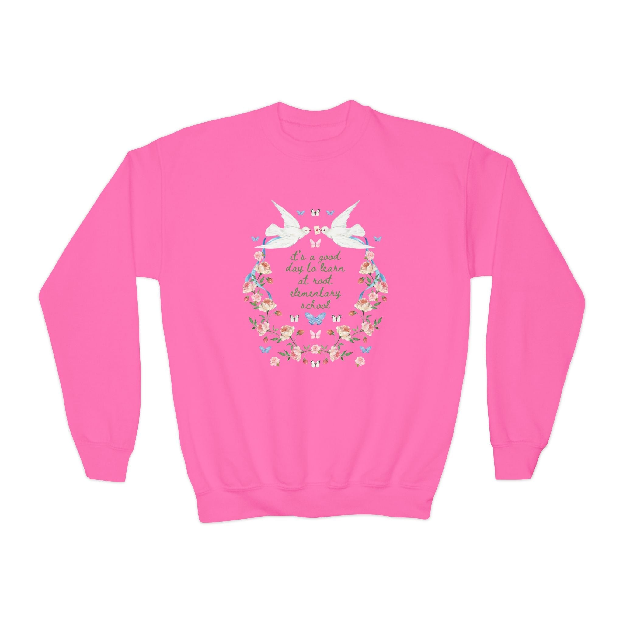 Root Elementary School Kids Sweatshirt: It's a Good Day to Learn | FPS + Opal and June Kids Sweatshirt, Fayetteville Public Schools - Opal and June
