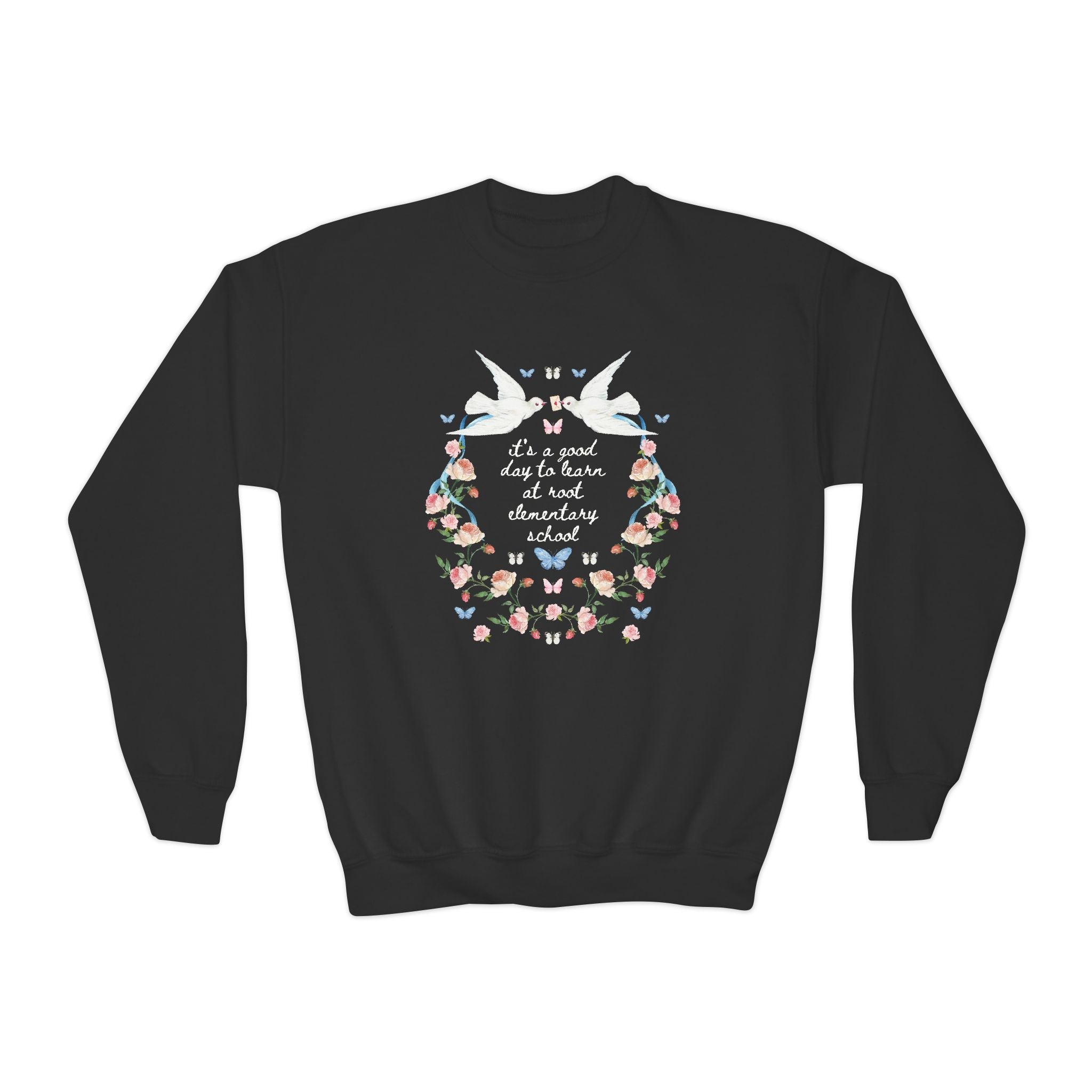 Root Elementary School Kids Sweatshirt: It's a Good Day to Learn | FPS + Opal and June Kids Sweatshirt, Fayetteville Public Schools - Opal and June