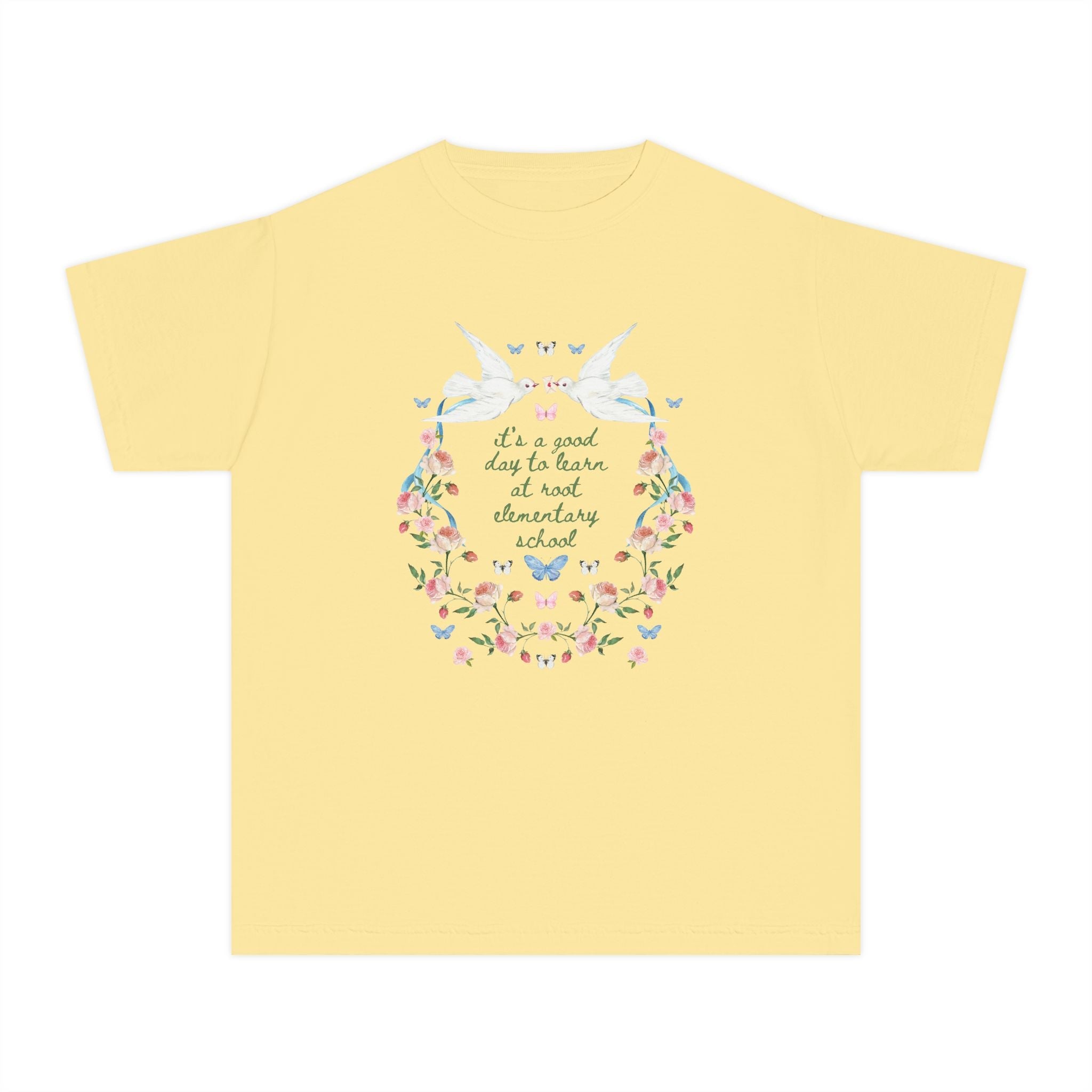 Root Elementary School Kids Tee Shirt: It's a Good Day to Learn | FPS + Opal and June Kids Tee Shirt, Fayetteville Public Schools - Opal and June