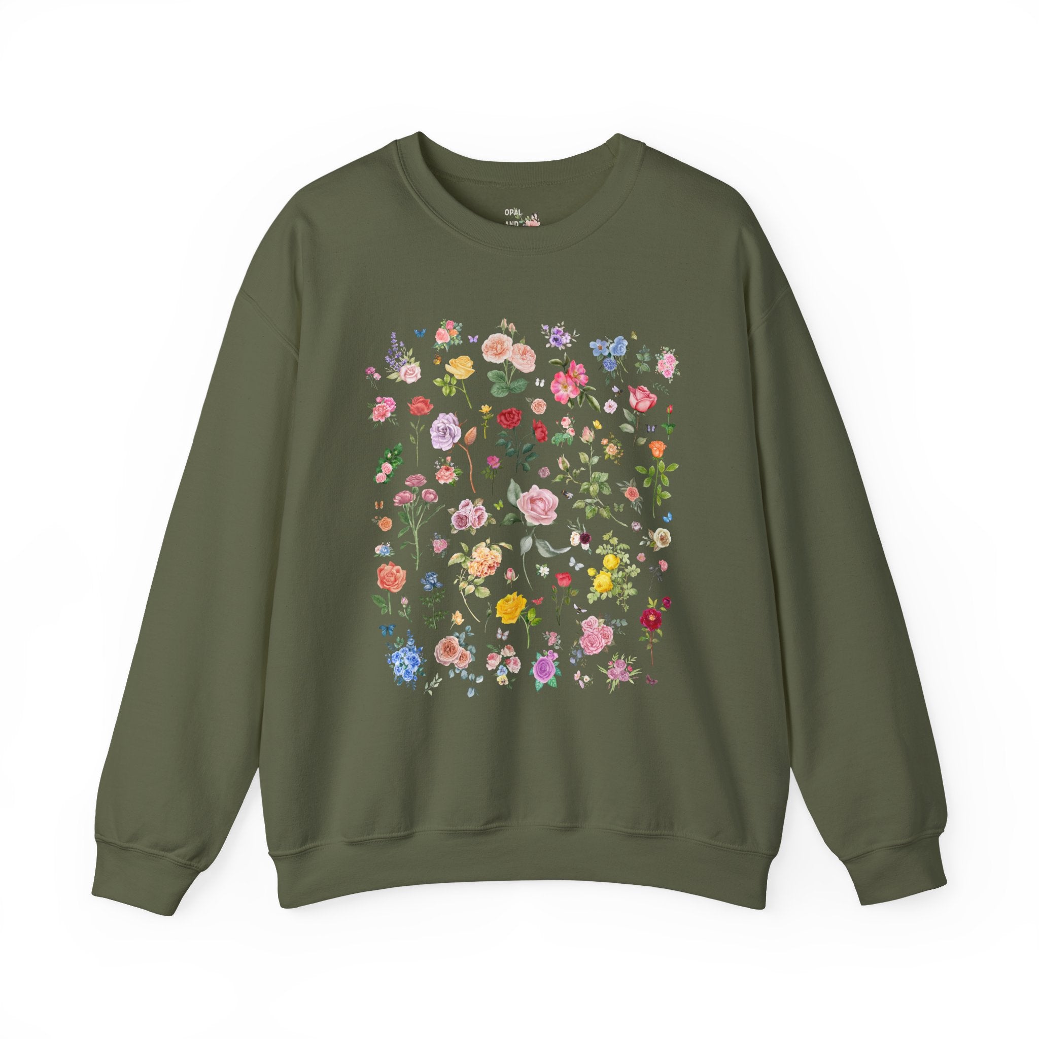 Rose Flower Sweatshirt, Mom Who Loves Flowers, June Birth Month Gift, Mother's Day, Cute Birthday Present, Florist or Daughter who Gardens - Opal and June