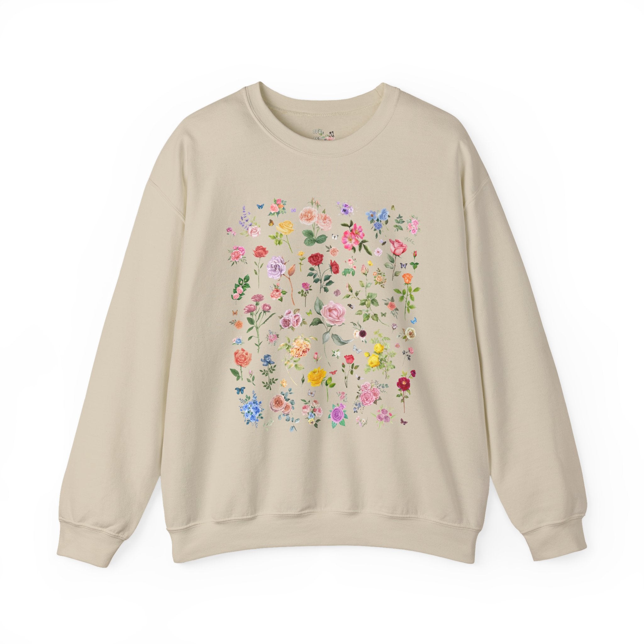 Rose Flower Sweatshirt, Mom Who Loves Flowers, June Birth Month Gift, Mother's Day, Cute Birthday Present, Florist or Daughter who Gardens - Opal and June