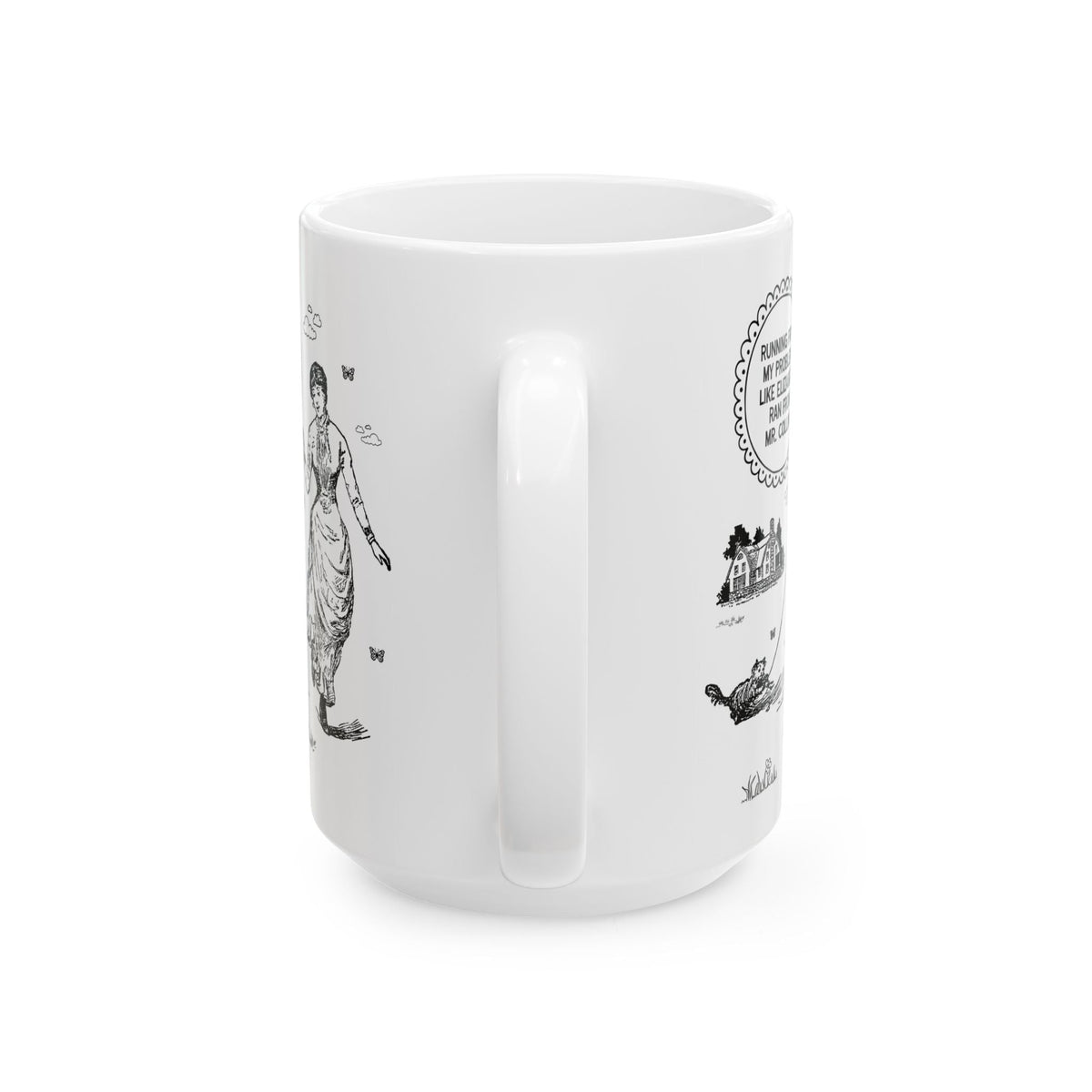 Running From My Problems Like Elizabeth Ran from Mr. Collins: Funny Running Coffee Mug for Pride and Prejudice Bookworm, Silly Jane Austen Gift - Opal and June