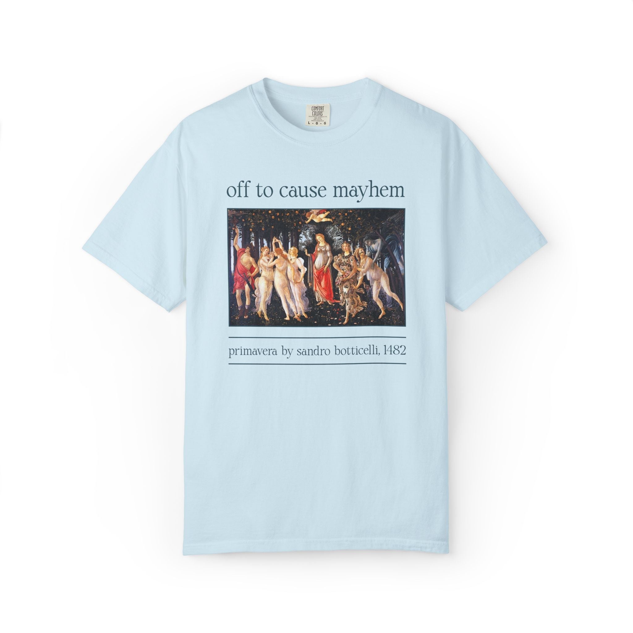 Sandro Botticelli Medieval Bachelorette Party T-Shirt: Off to Get Married, Off to Cause Mayhem Silly Matching Wedding Weekend Tee, Art Lover - Opal and June