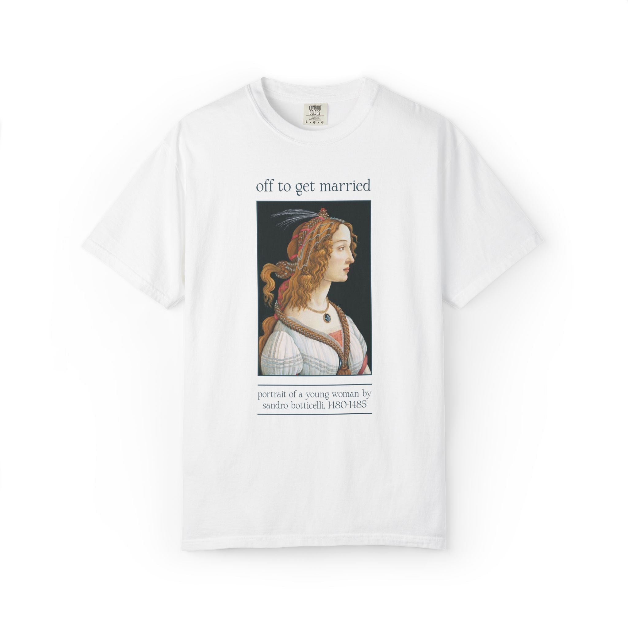 Sandro Botticelli Medieval Bachelorette Party T-Shirt: Off to Get Married, Off to Cause Mayhem Silly Matching Wedding Weekend Tee, Art Lover - Opal and June