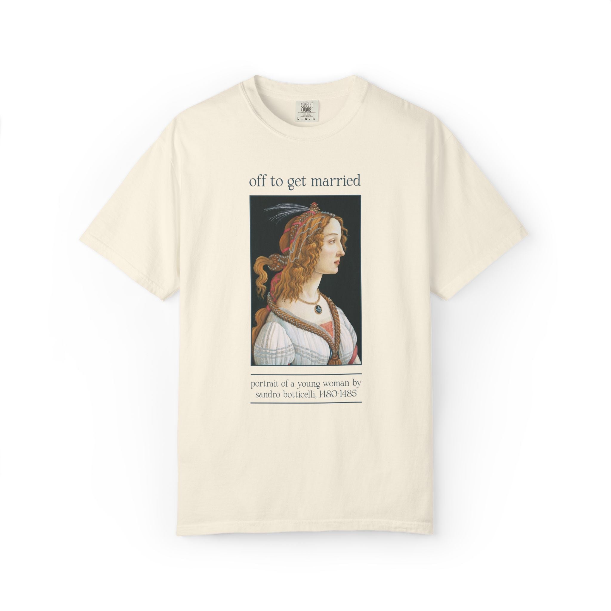 Sandro Botticelli Medieval Bachelorette Party T-Shirt: Off to Get Married, Off to Cause Mayhem Silly Matching Wedding Weekend Tee, Art Lover - Opal and June