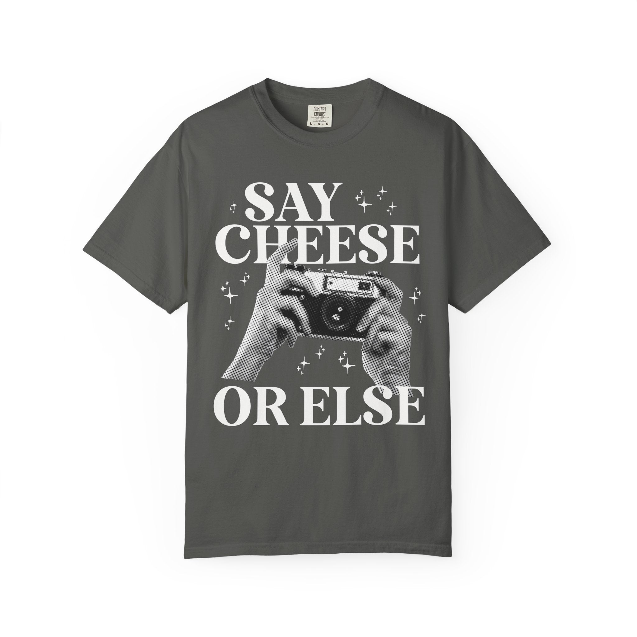 Say Cheese or Else: Funny Wedding Photographer Tee - Opal and June