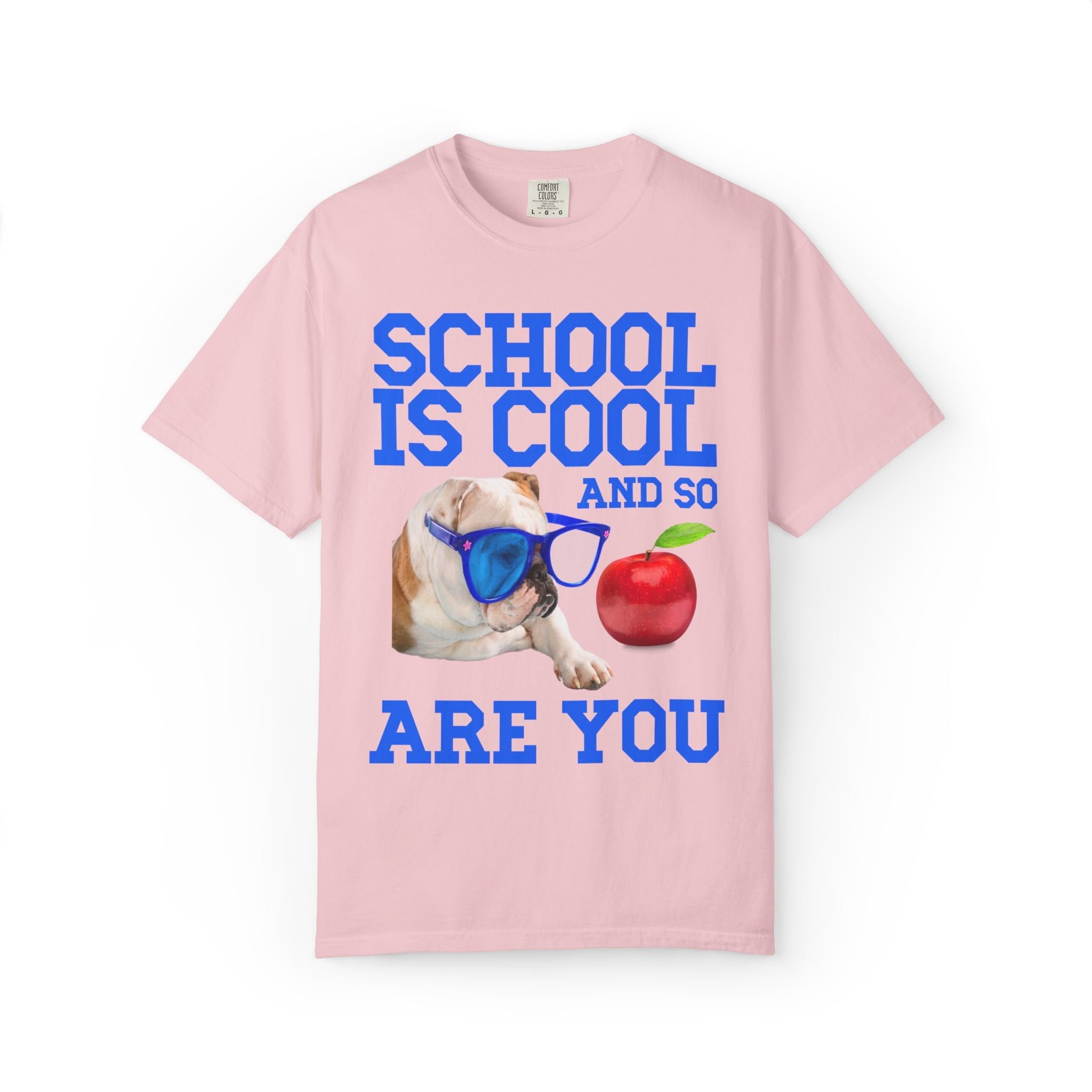 School is Cool and So Are You: Cute Bulldog Lover Animal Tee Shirt for First Day of School, Funny Matching Teacher Tee Shirt with Bulldog - Opal and June