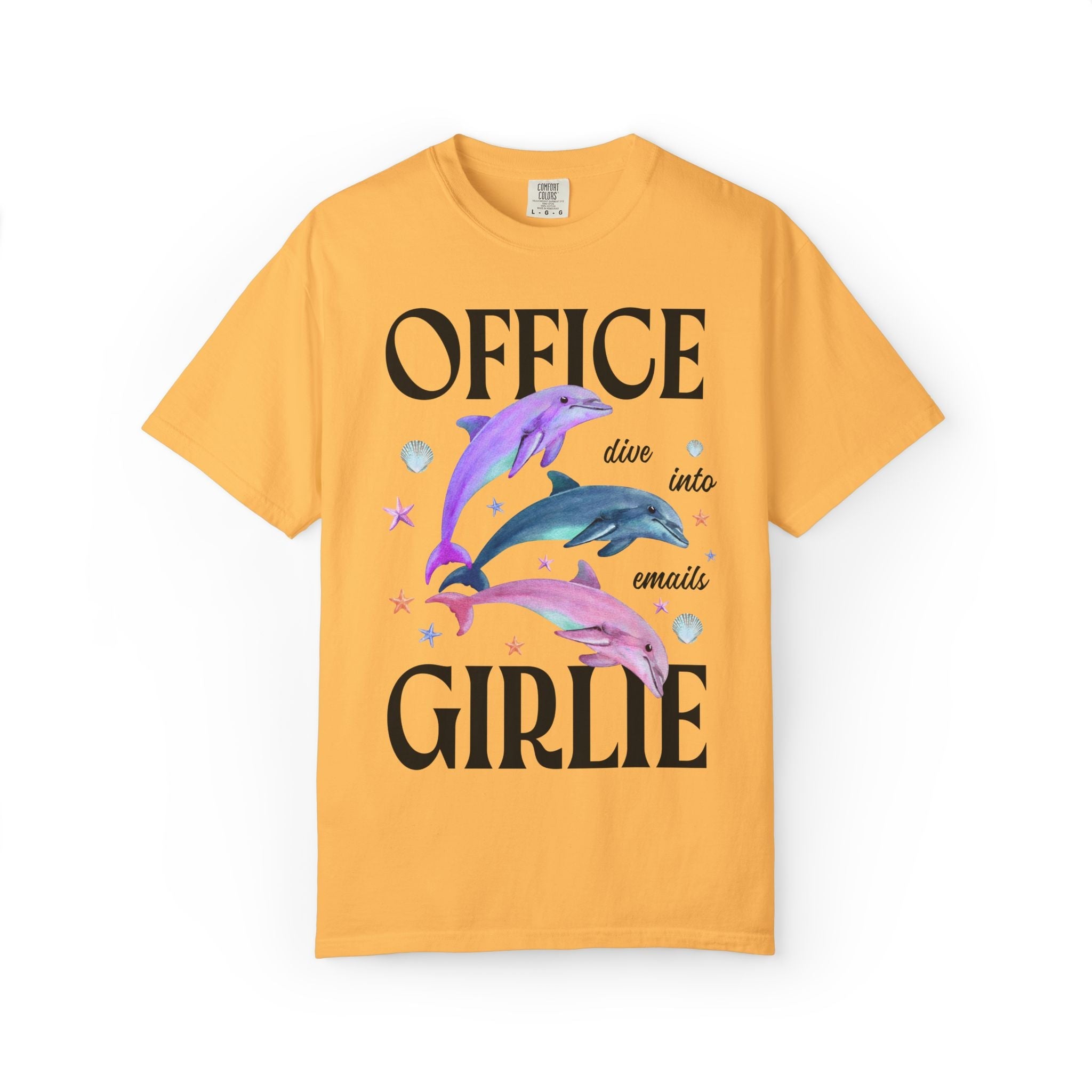 School Office Staff Team Tee Shirt with Dolphins: Dive Into Emails - Opal and June