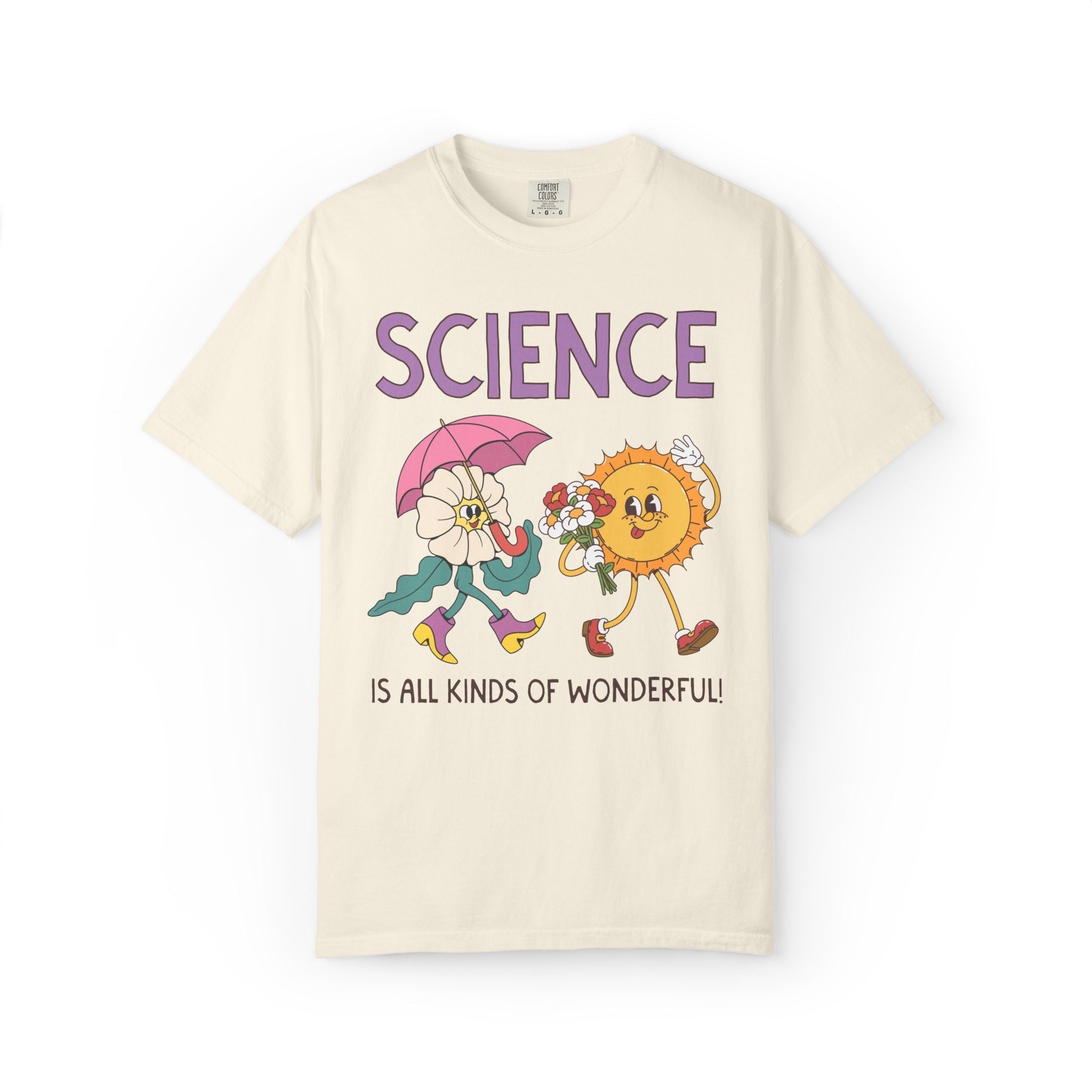 Science is All Kinds of Wonderful Teacher Team Tee Shirt for Back to School: Cute Matching Science Department Floral Tee with 90s Vibe - Opal and June