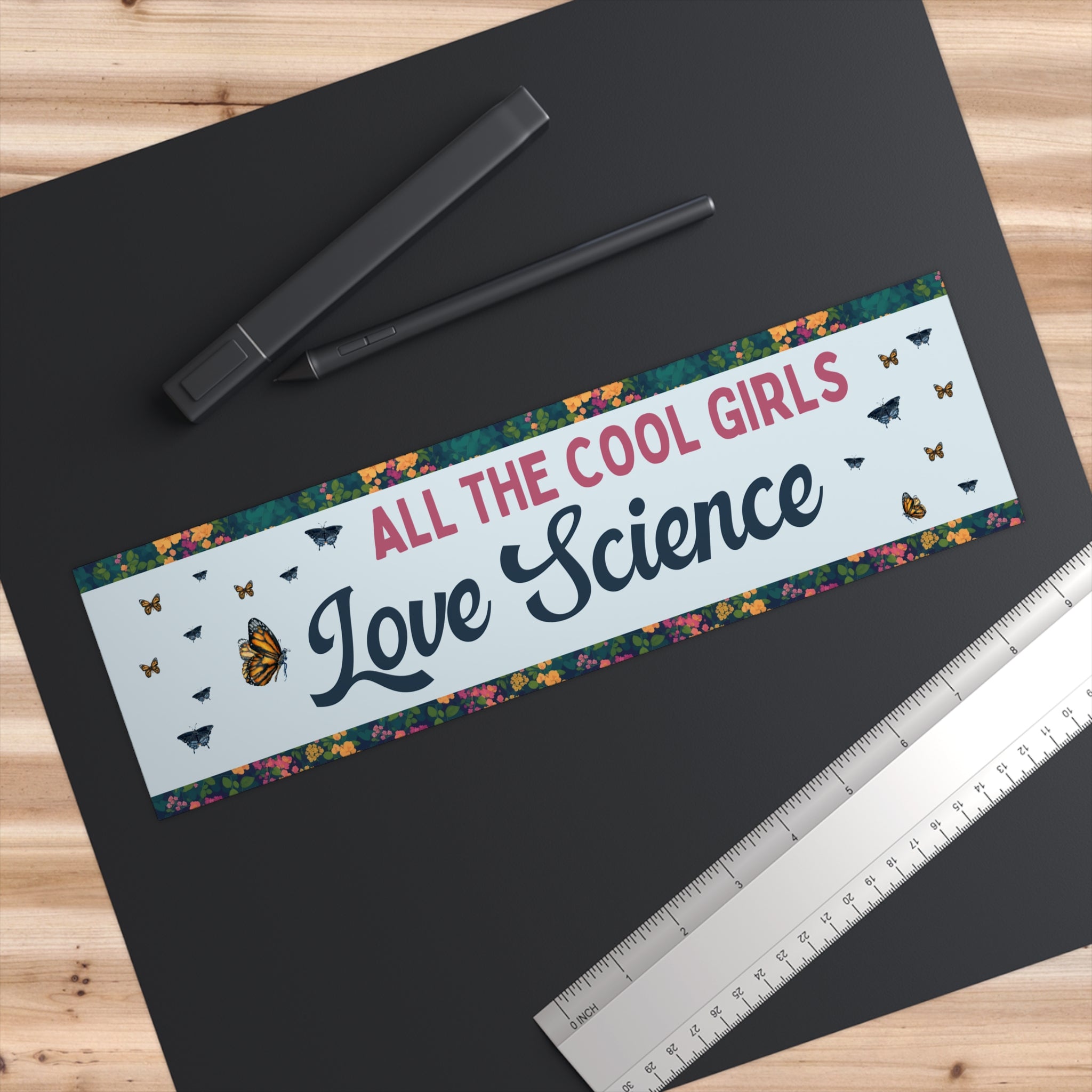 Science Lover Bumper Sticker for Daughter Who Loves Science, Funny Saying Butterfly Lover Sticker for Science Major or Science Professor - Opal and June