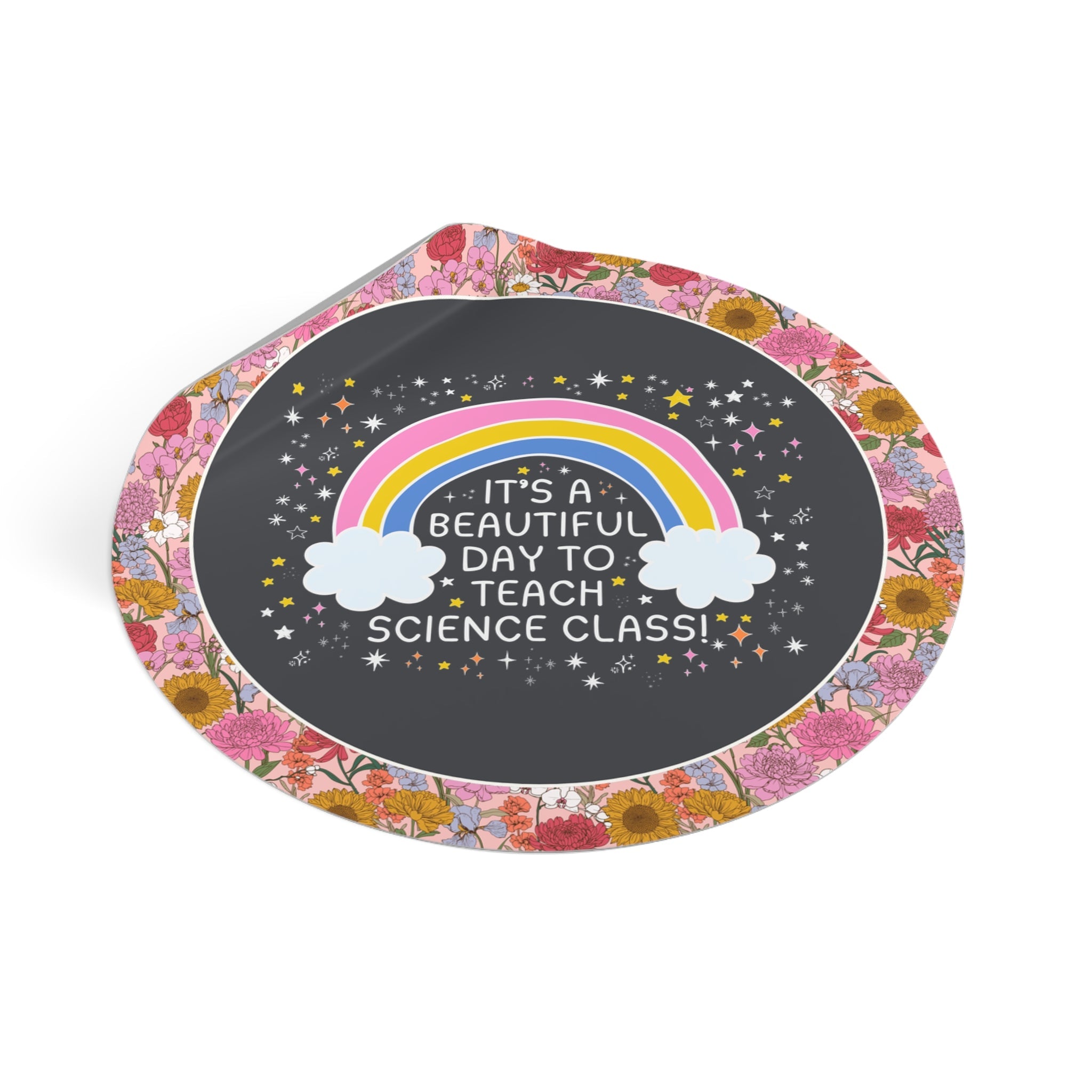 Science Teacher Sticker for Back to School, Cute Science Department Gift with Rainbow, Chemistry Professor or Teaching Assistant Sticker - Opal and June