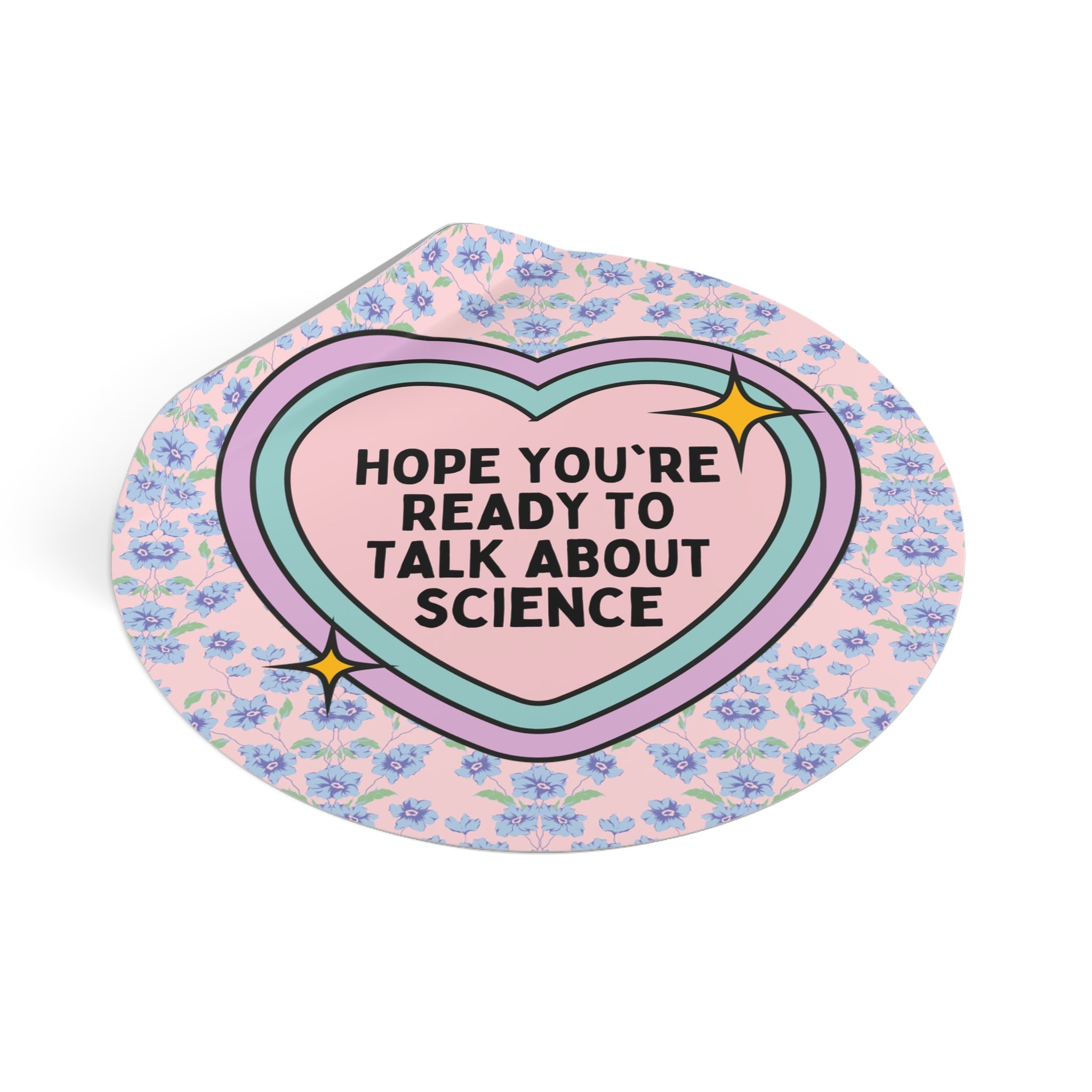 Science Teacher Sticker for Middle School Science Teacher, High School Teacher Appreciation Gift, Groovy Retro Heart, Biology Professor - Opal and June