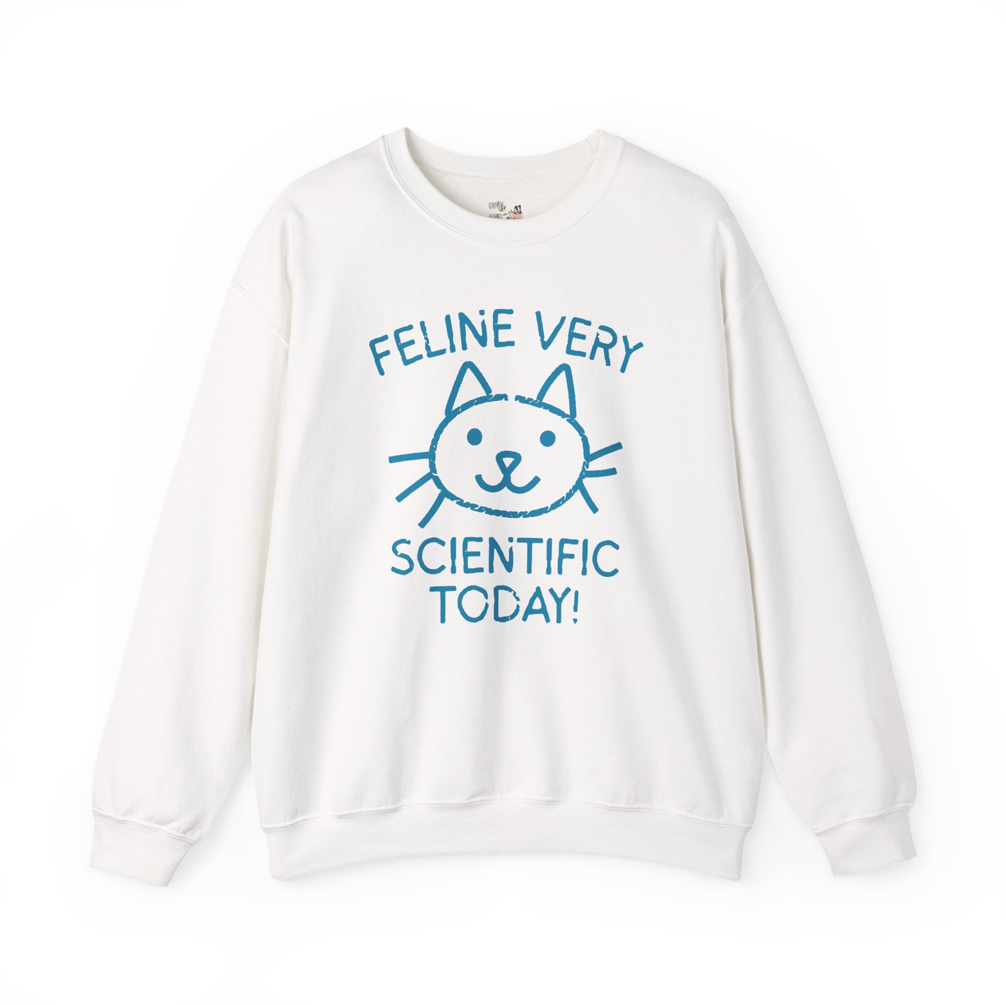 Science Teacher Sweatshirt, Cat Lover: Feline Very Scientific Today, Funny Saying Biologist or, Chemistry Major Shirt for Cat Mom, Cat Dad - Opal and June