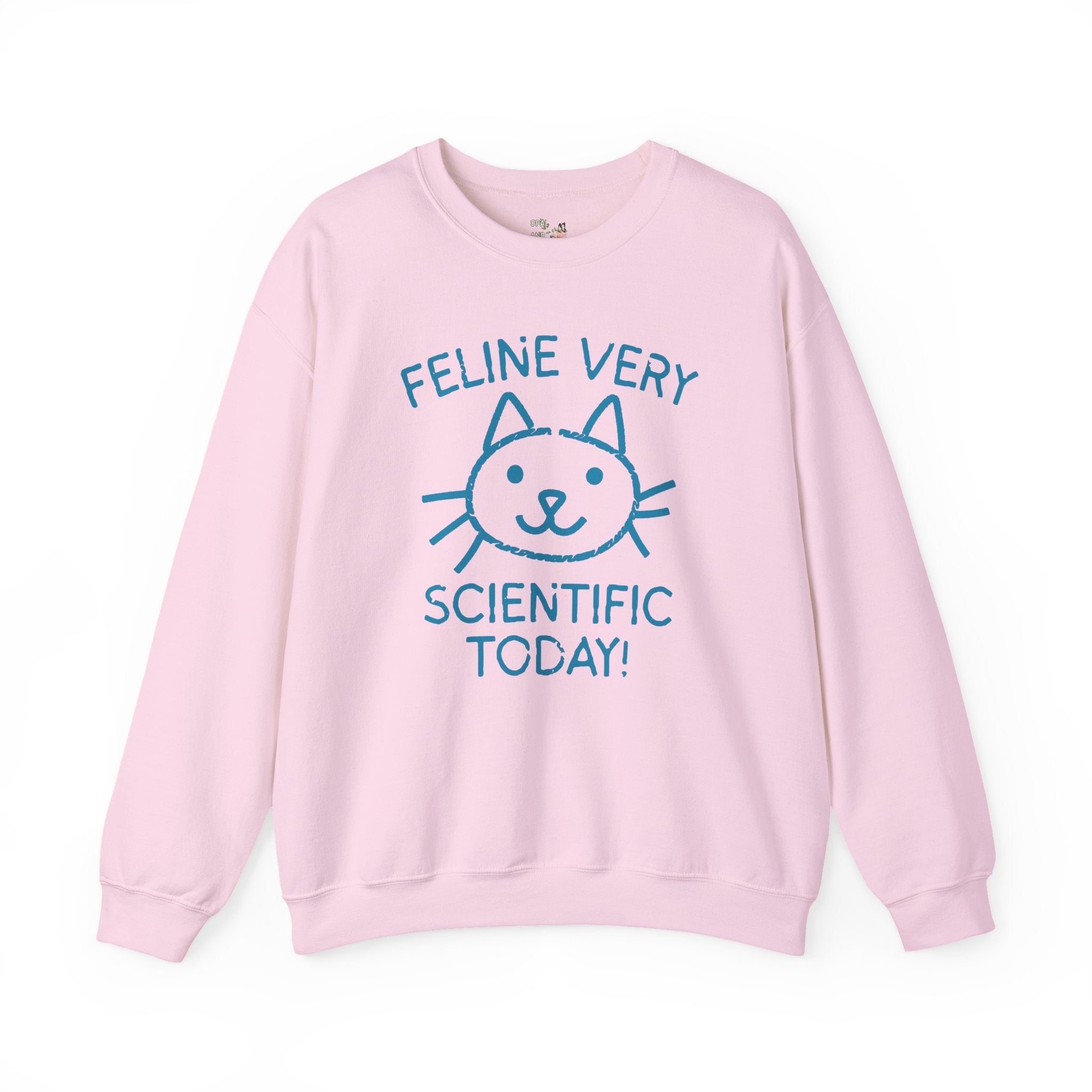 Science Teacher Sweatshirt, Cat Lover: Feline Very Scientific Today, Funny Saying Biologist or, Chemistry Major Shirt for Cat Mom, Cat Dad - Opal and June