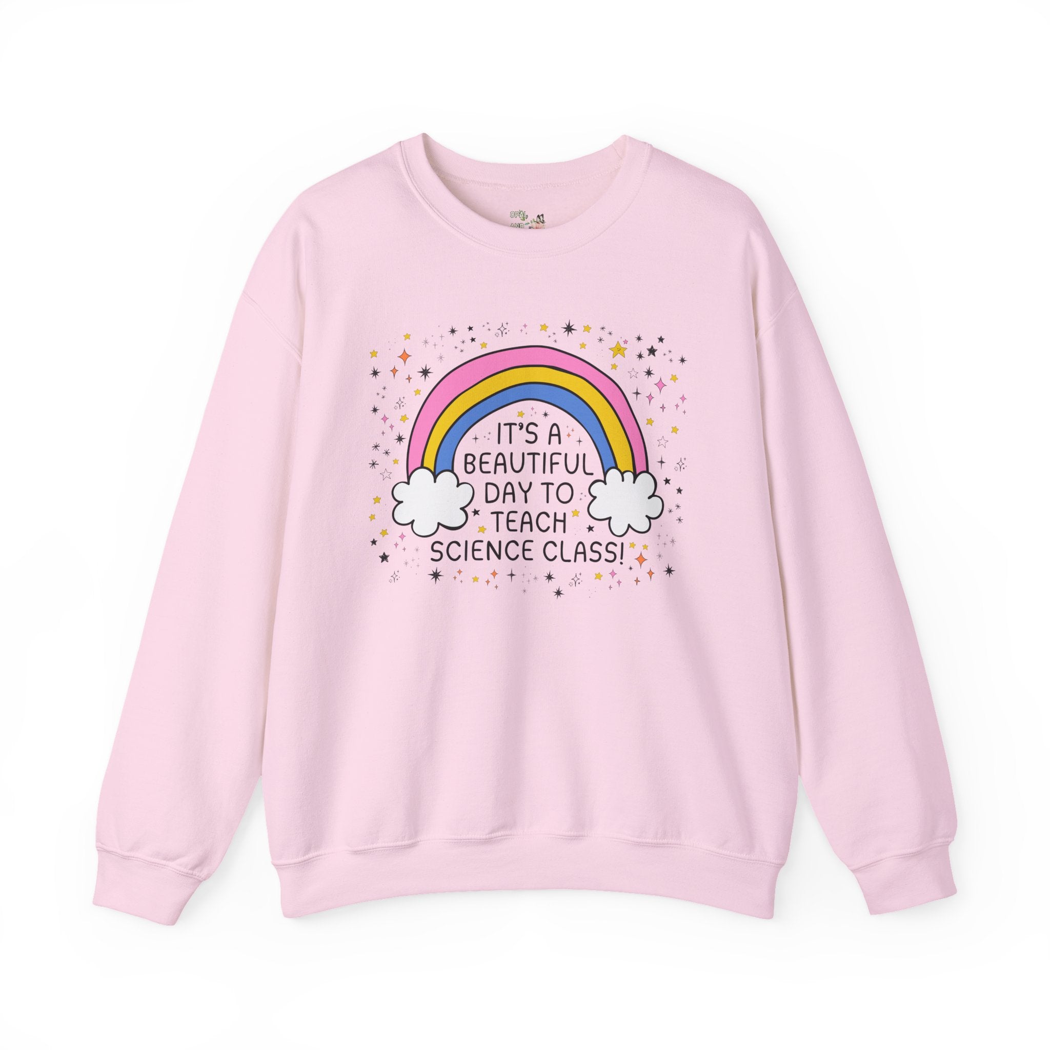 Science Teacher Sweatshirt for Back to School, Cute Science Department Shirt with Rainbow, Chemistry Professor or Teaching Assistant Shirt - Opal and June