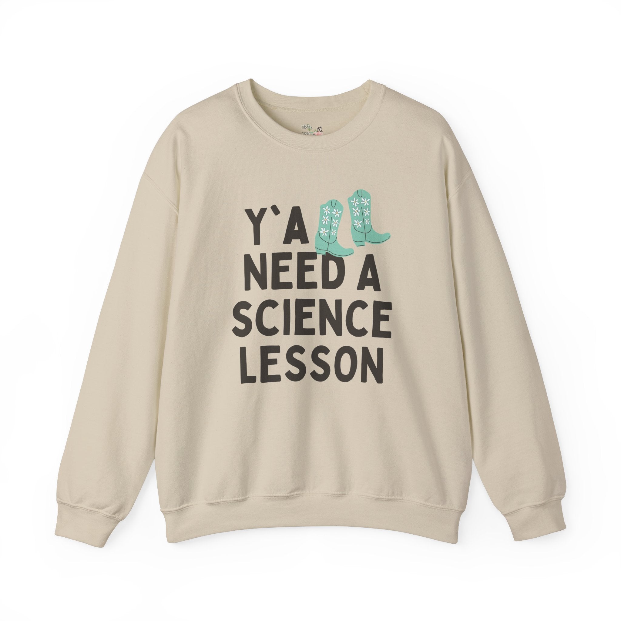 Science Teacher Sweatshirt, Groovy Western Vibe: Y'all Need a Science Lesson, Environmental Science Teacher, Geology or Physics Professor - Opal and June