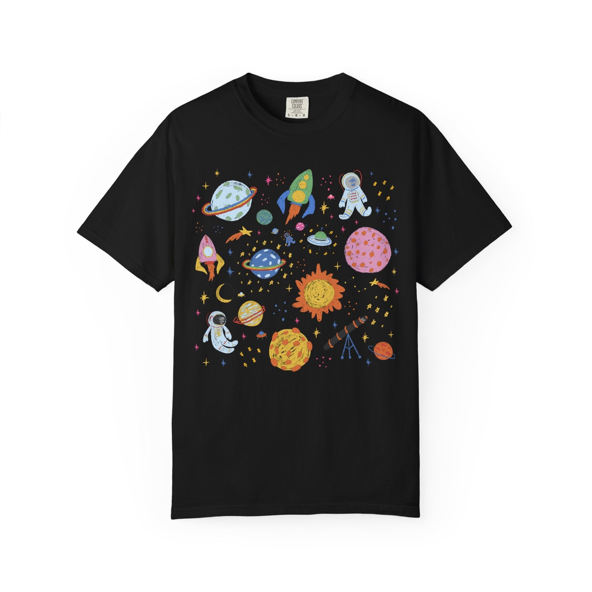 Science Teacher Tee Shirt for Astronomy Major, Colorful Nineties Throwback Tee for Science Major or Astrophysicist, Middle School Teacher - Opal and June
