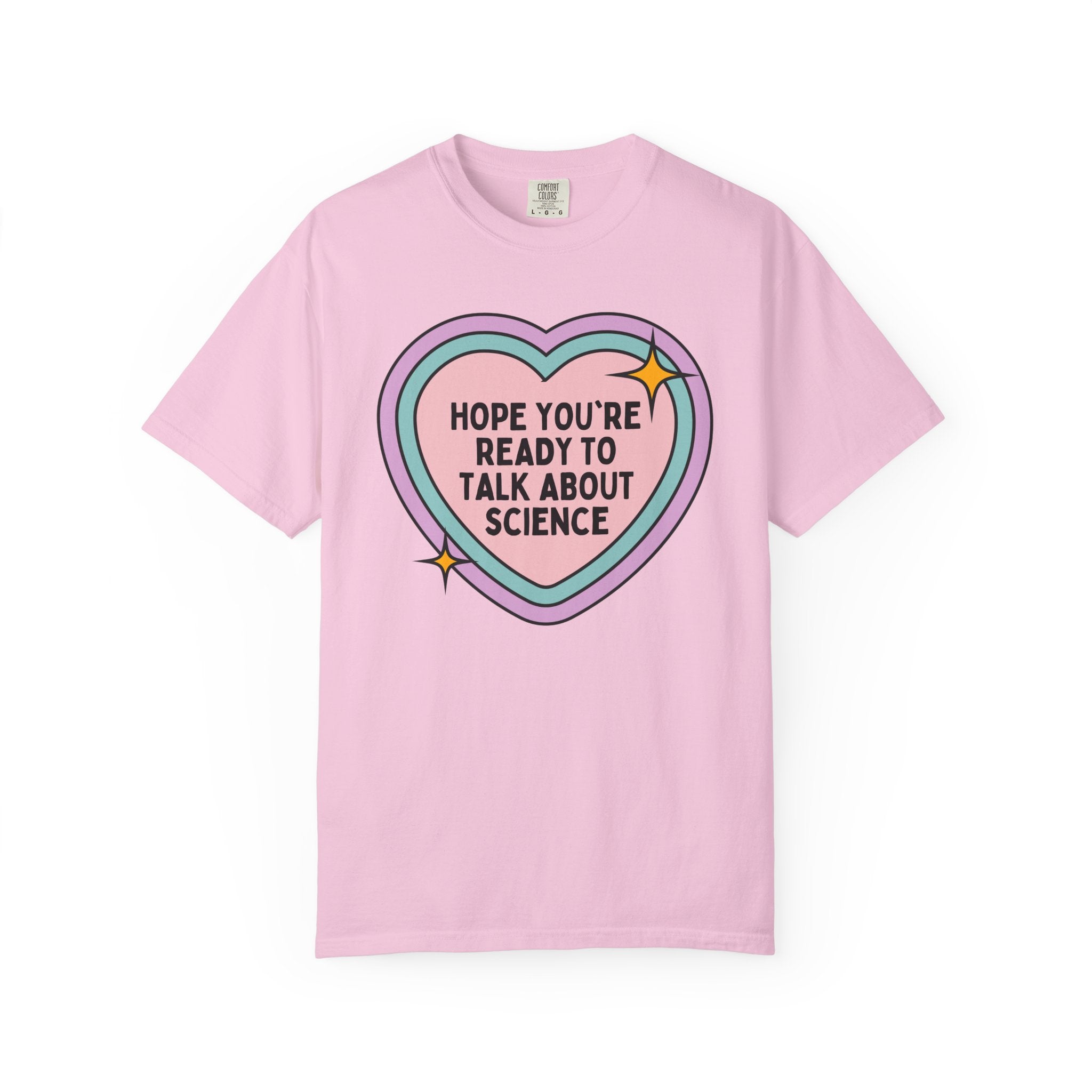 Science Teacher Tee Shirt for Middle School Science Teacher, High School Teacher Appreciation Gift, Groovy Retro Heart, Biology Professor - Opal and June