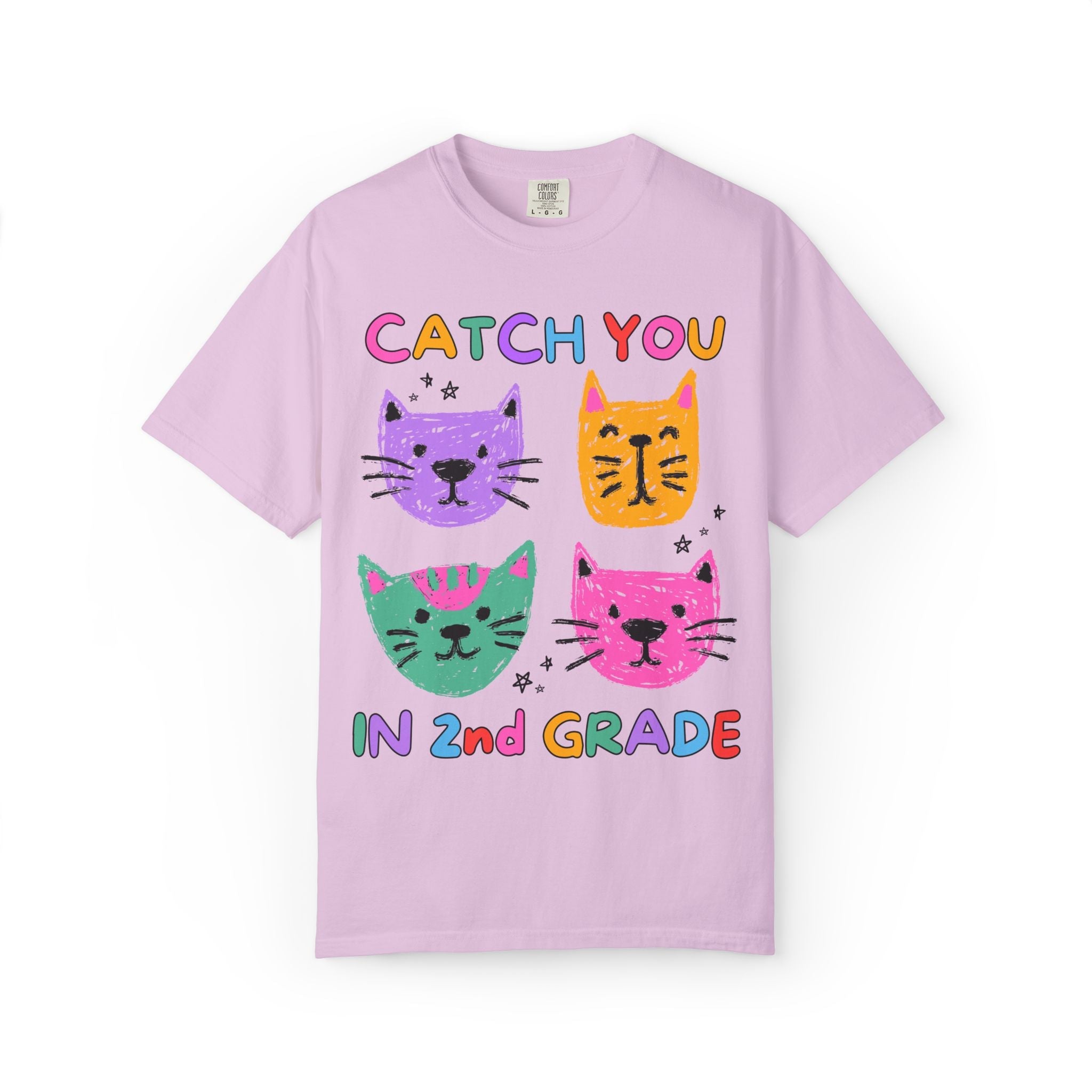 Second Grade Cat Lover Tee Shirt: Catch You in 2nd Grade | Cute Matching Teacher T-Shirt for Back to School or New School Year, Animal Lover - Opal and June