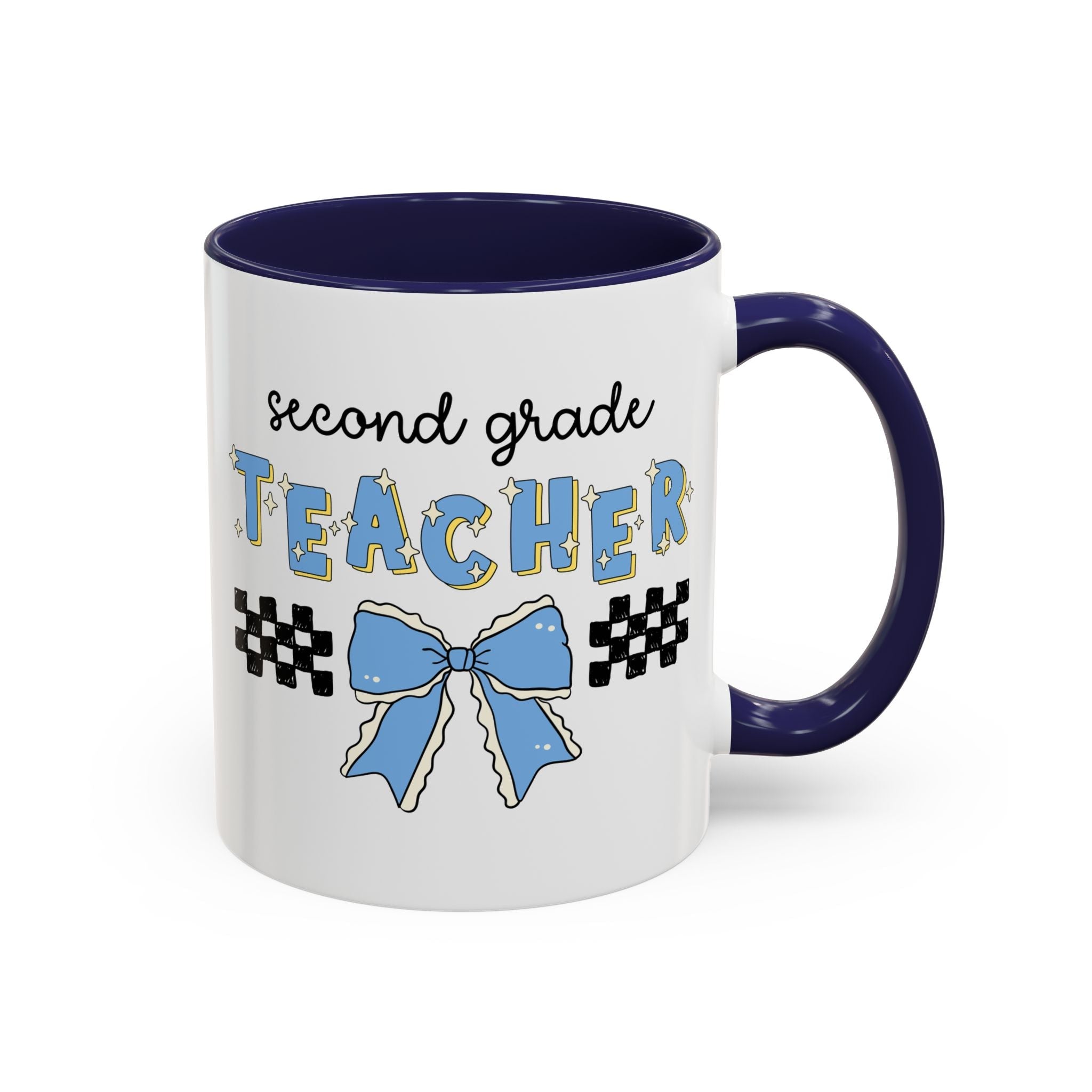Second Grade Teacher Coffee Mug for First Day of School, Meet the Teacher Night, Cute Teaching Major Gift, New 1st Grade Teacher, Mug with Bow - Opal and June