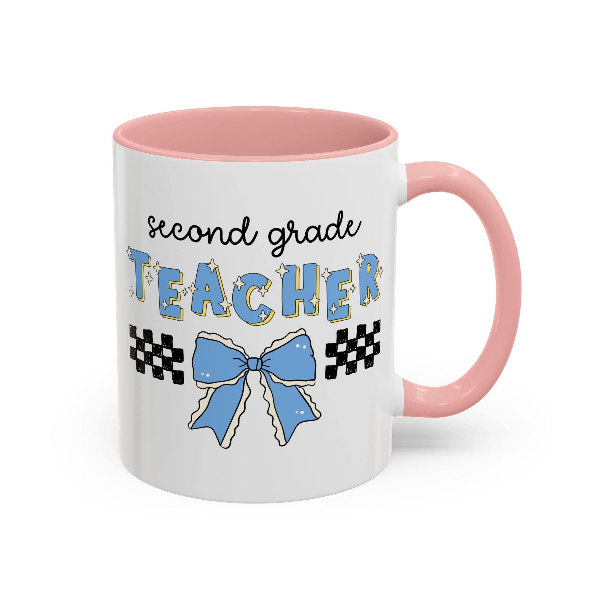 Second Grade Teacher Coffee Mug for First Day of School, Meet the Teacher Night, Cute Teaching Major Gift, New 1st Grade Teacher, Mug with Bow - Opal and June