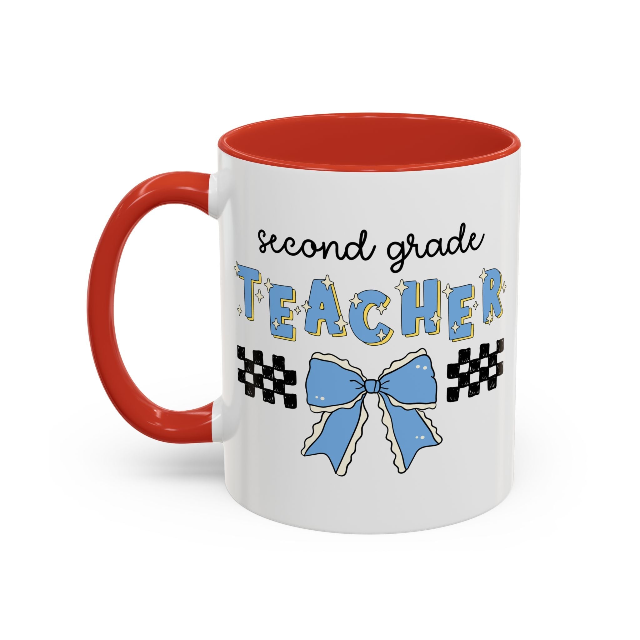 Second Grade Teacher Coffee Mug for First Day of School, Meet the Teacher Night, Cute Teaching Major Gift, New 1st Grade Teacher, Mug with Bow - Opal and June