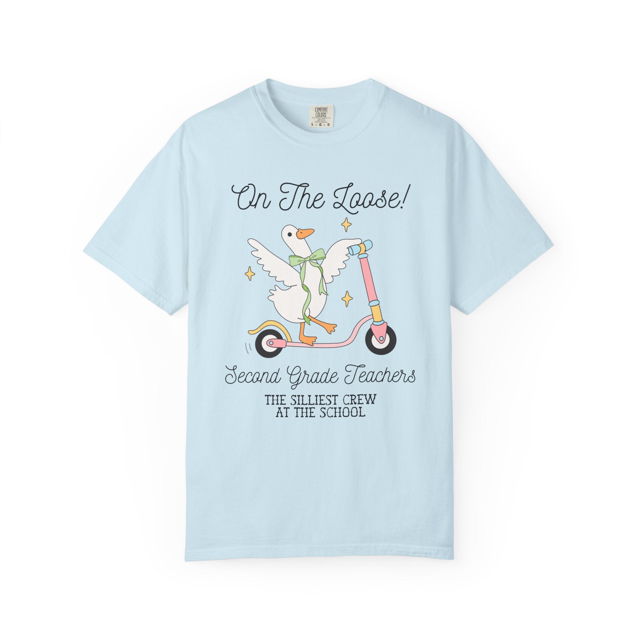 Second Grade Teacher Tee Shirt for Back to School, Matching Meet the Teacher T-Shirt for First Day of School, Silly Goose Animal Lover Tee - Opal and June