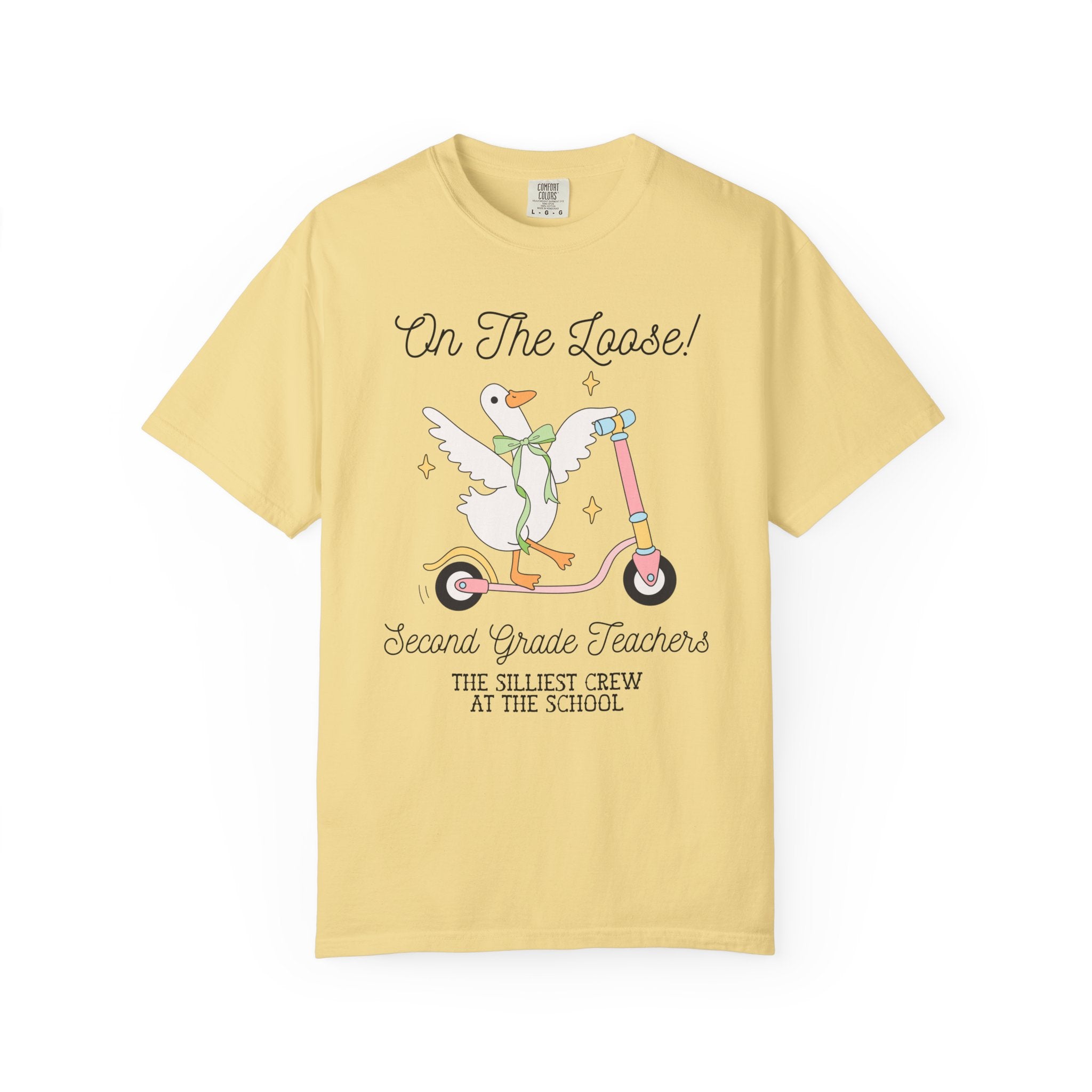 Second Grade Teacher Tee Shirt for Back to School, Matching Meet the Teacher T-Shirt for First Day of School, Silly Goose Animal Lover Tee - Opal and June