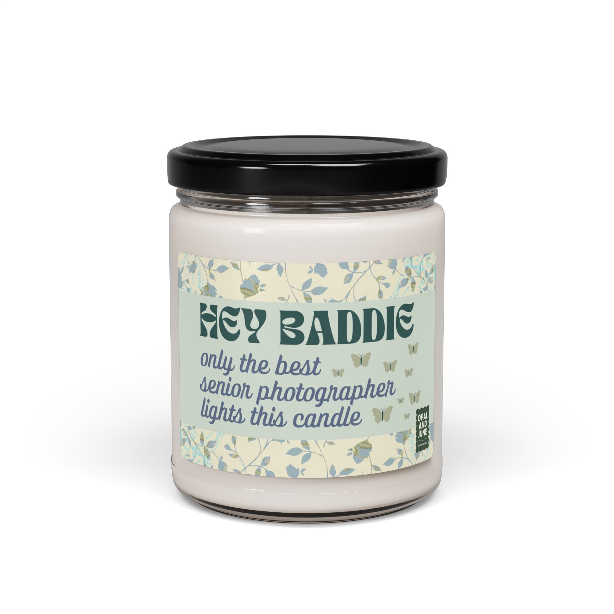 Senior Photographer Candle with Boho Butterflies: Only The Best Senior Photographer Lights This Candle | Thank You Gift for Photographer - Opal and June