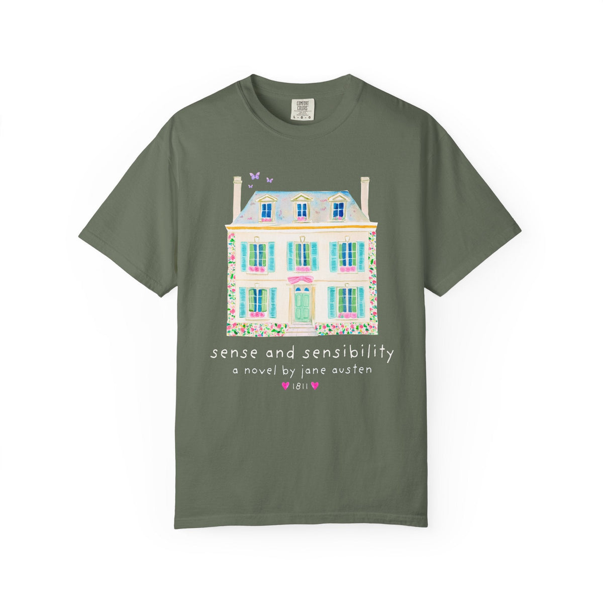 Sense and Sensibility: A Novel by Jane Austen Bookish T-Shirt Classic Literature Bookworm, Regency Era Historical Fiction, Dashwood Sisters - Opal and June