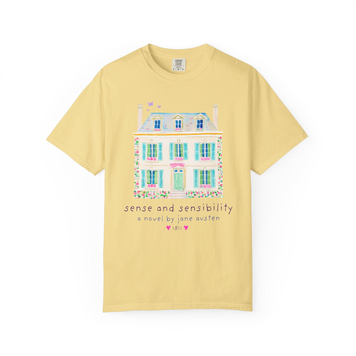 Sense and Sensibility: A Novel by Jane Austen Bookish T-Shirt Classic Literature Bookworm, Regency Era Historical Fiction, Dashwood Sisters - Opal and June