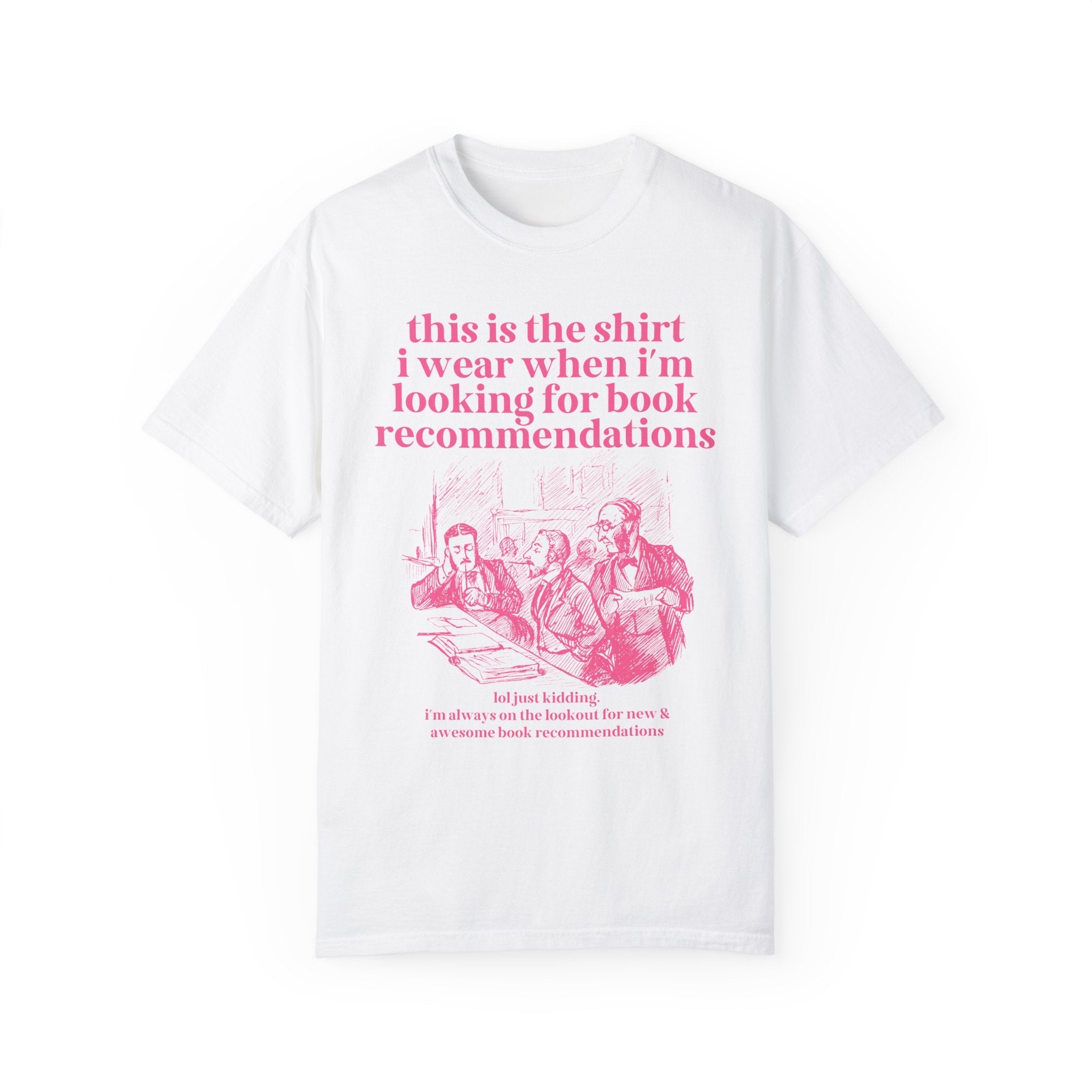 Silly Bookish Gift for Friend Who Loves Reading: Looking for Book Recommendations, Read More Books, Cute Y2K Aesthetic Romance Reader Shirt - Opal and June