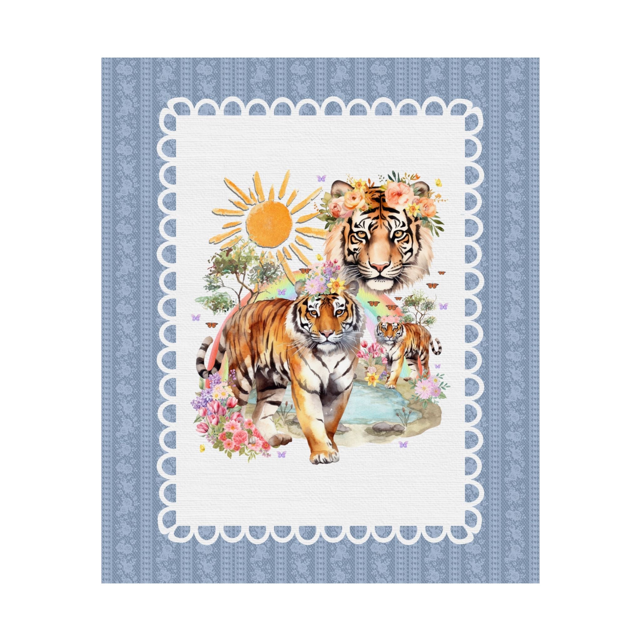 Silly Dreamcore Tiger Poster, Cat Lover: Kitschy Animal Lover Print, Nineties Throwback Aesthetic Poster for Friend Who Loves Tigers - Opal and June