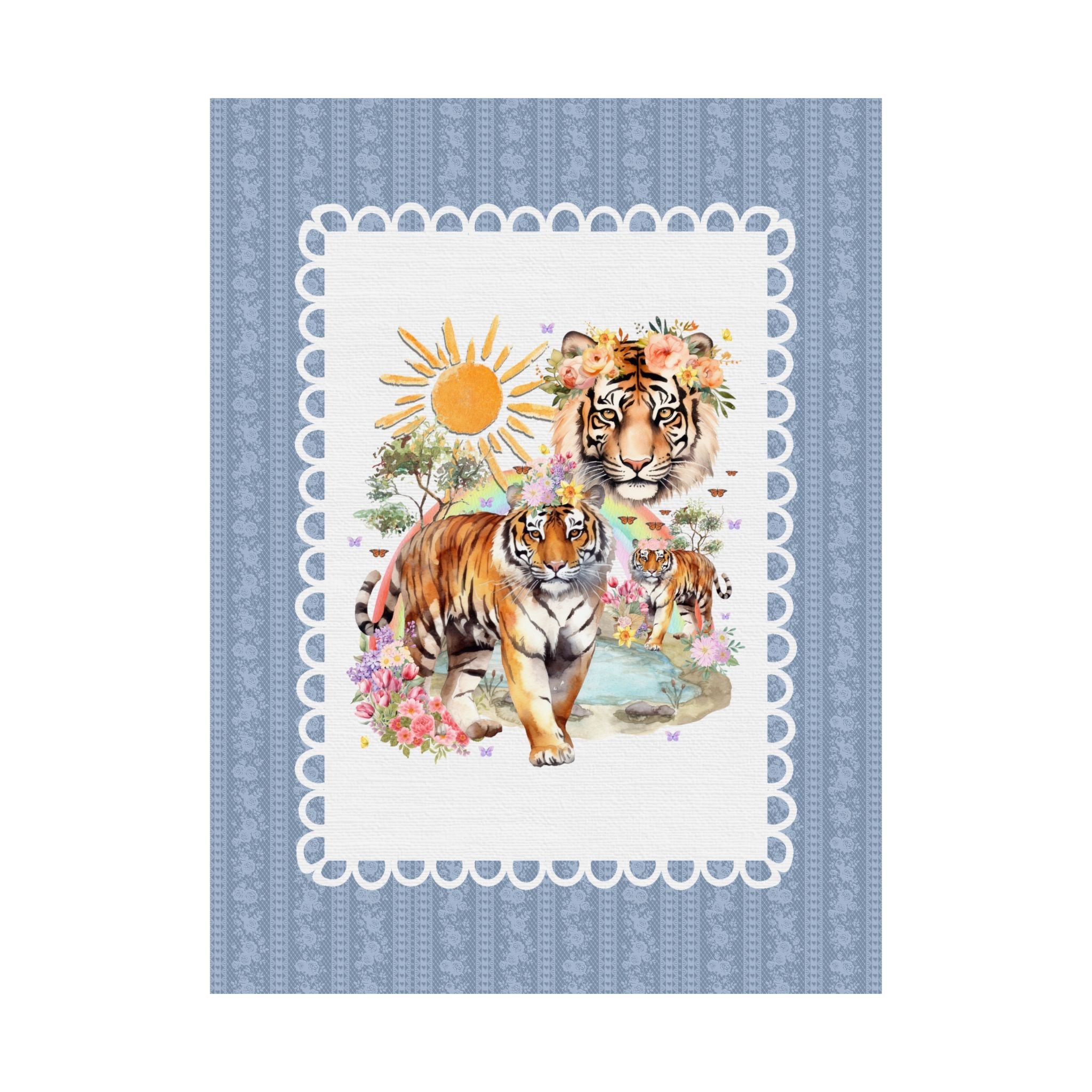 Silly Dreamcore Tiger Poster, Cat Lover: Kitschy Animal Lover Print, Nineties Throwback Aesthetic Poster for Friend Who Loves Tigers - Opal and June