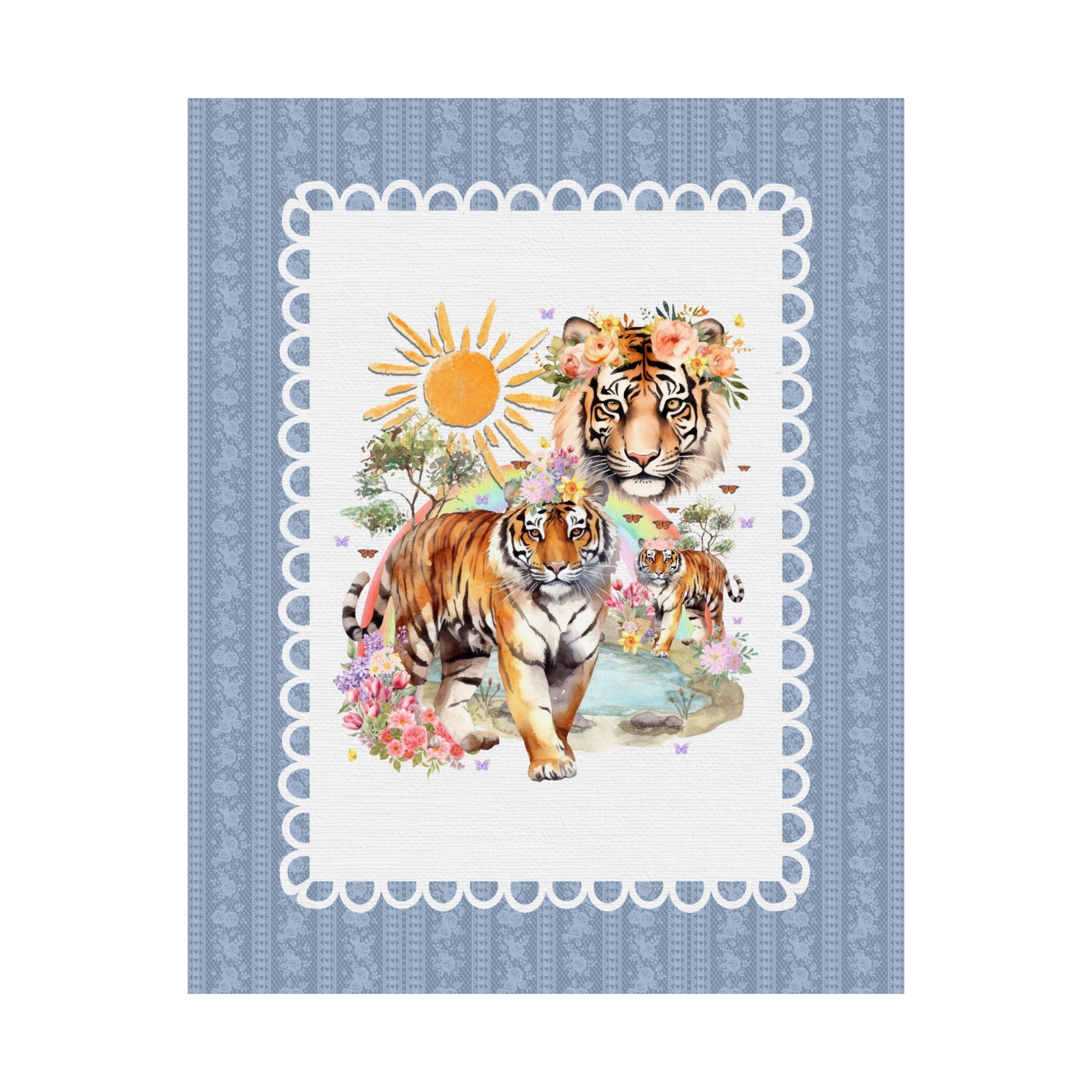 Silly Dreamcore Tiger Poster, Cat Lover: Kitschy Animal Lover Print, Nineties Throwback Aesthetic Poster for Friend Who Loves Tigers - Opal and June