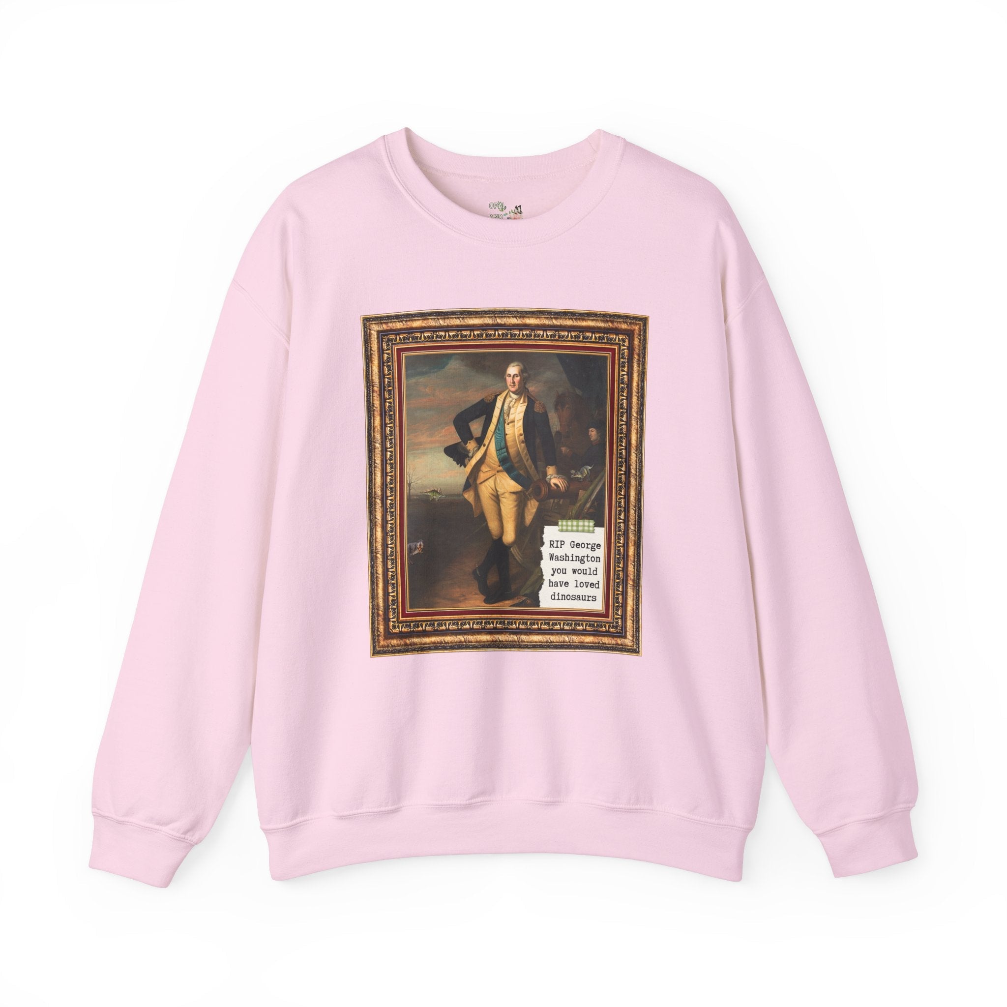 Silly George Washington Sweatshirt for Dinosaur Lover or History Major, Cute Science Teacher Shirt, American Revolution History Buff Gift - Opal and June