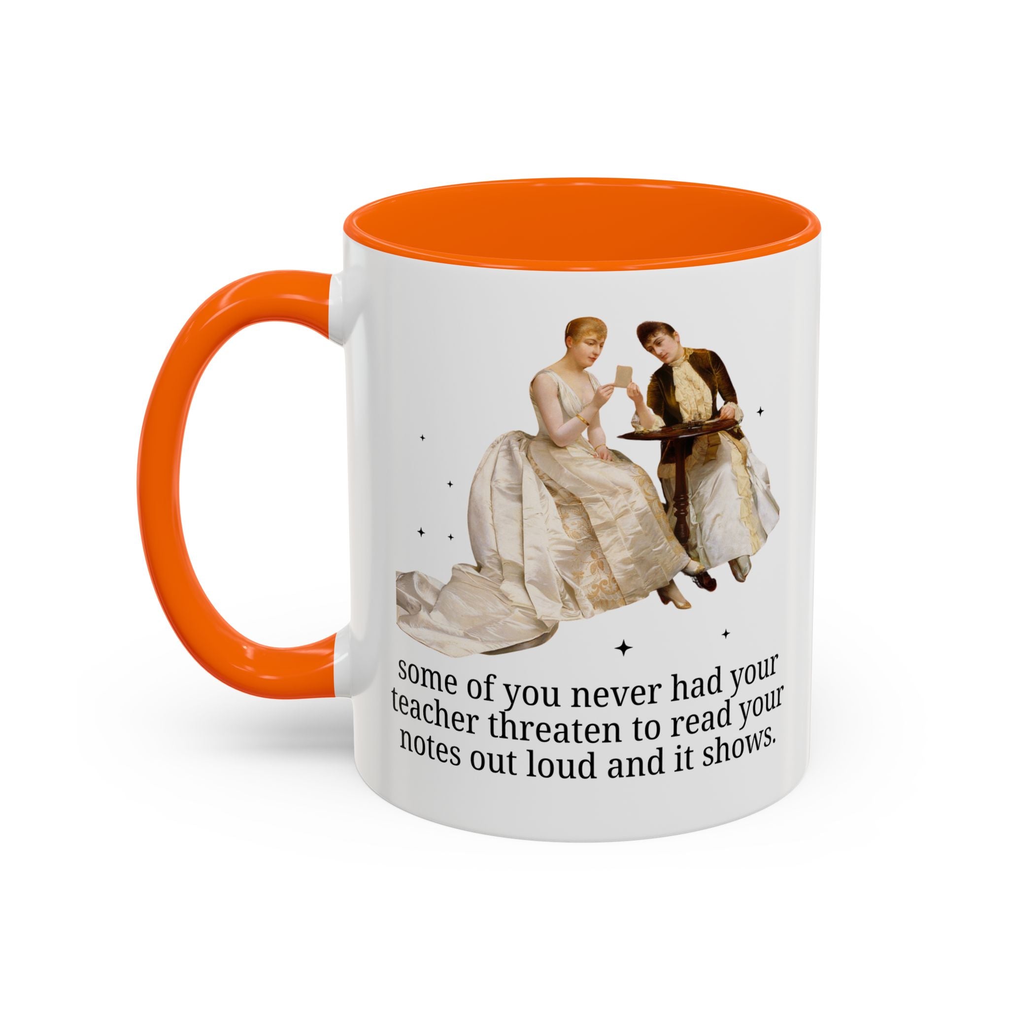 Silly High School Teacher Coffee Mug with Famous Painting of Women, Unhinged Goblincore Middle School Teacher 11 Oz Mug, Art History Mug - Opal and June