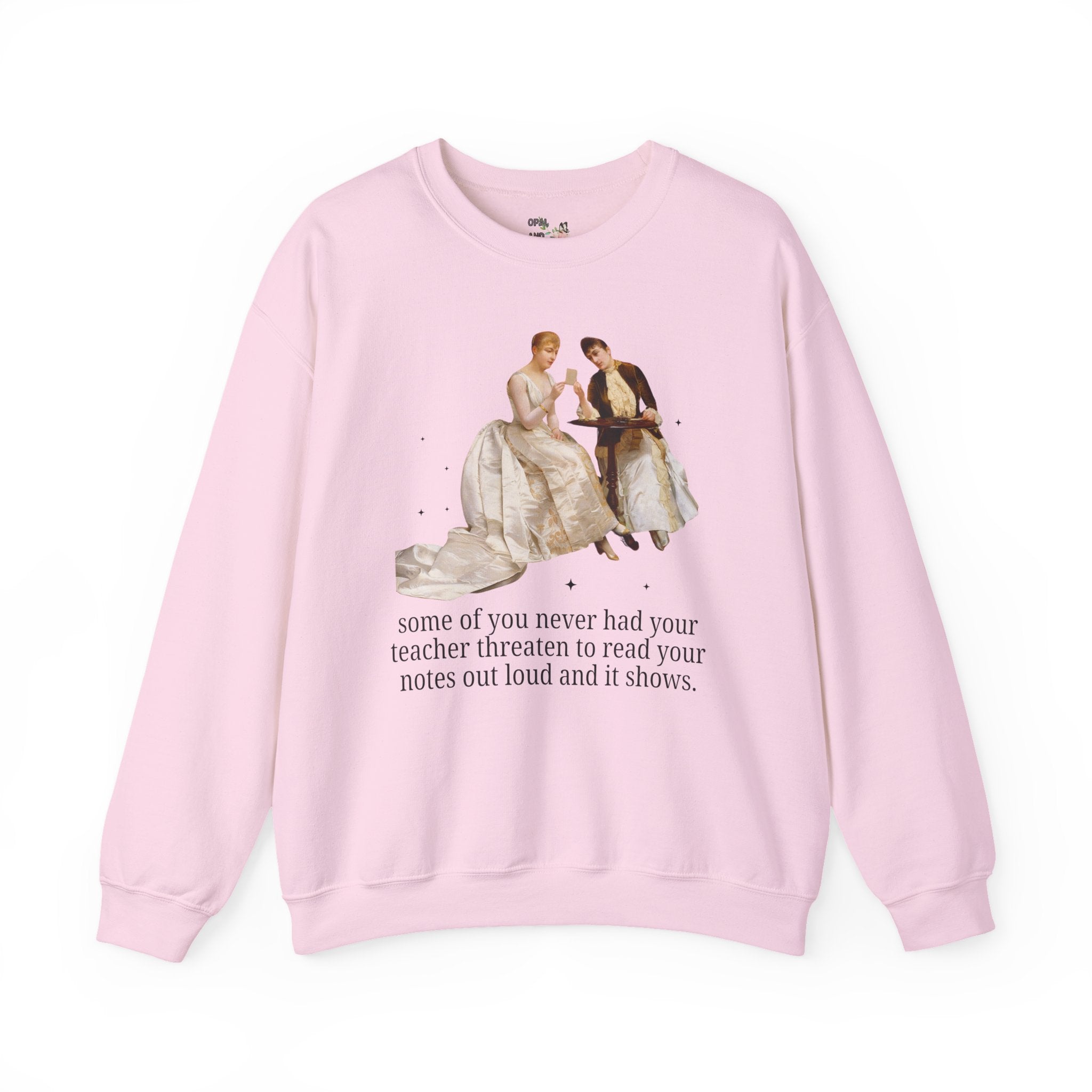 Silly High School Teacher Sweatshirt with Famous Painting of Women, Unhinged Goblincore Middle School Teacher Crewneck, Art History Shirt - Opal and June