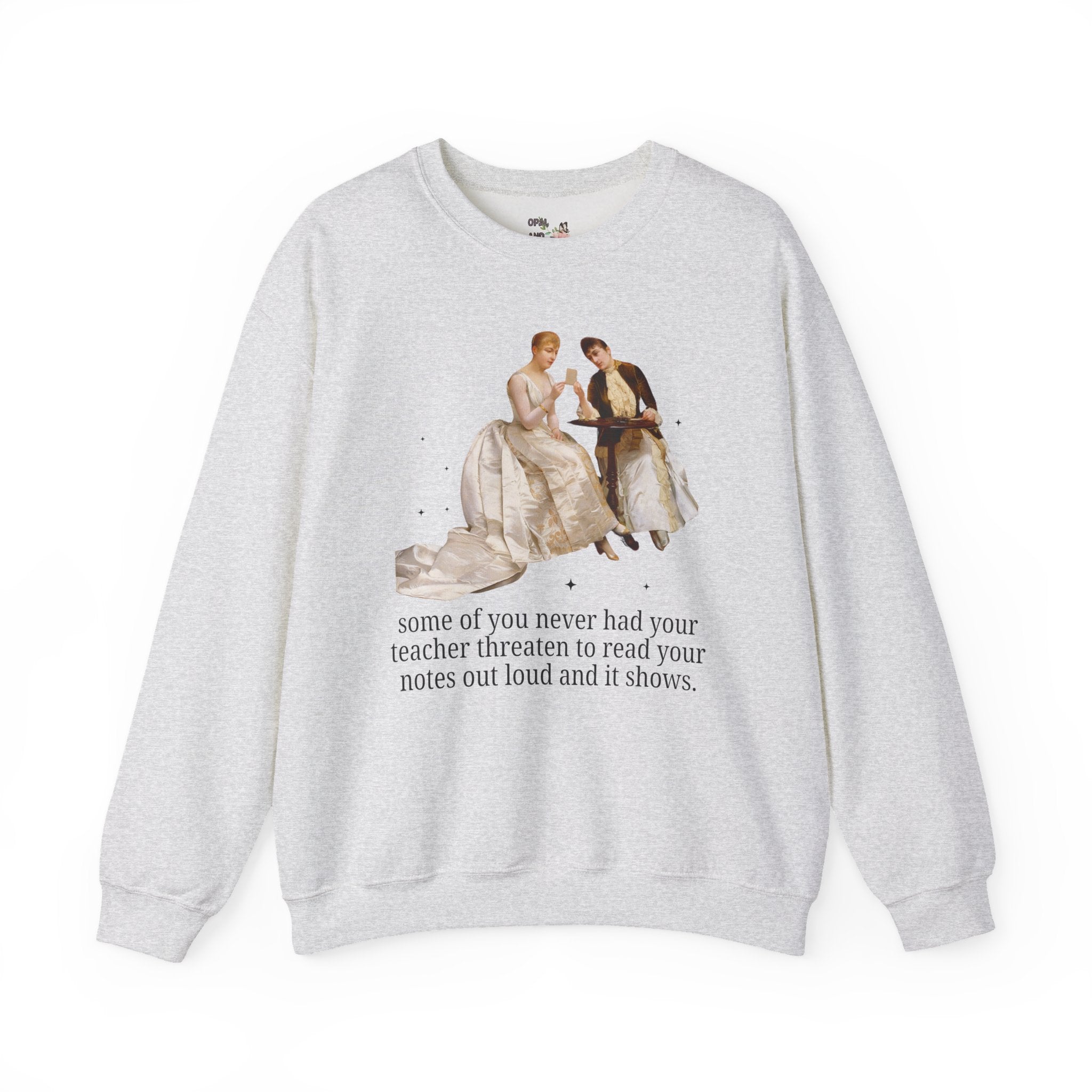 Silly High School Teacher Sweatshirt with Famous Painting of Women, Unhinged Goblincore Middle School Teacher Crewneck, Art History Shirt - Opal and June
