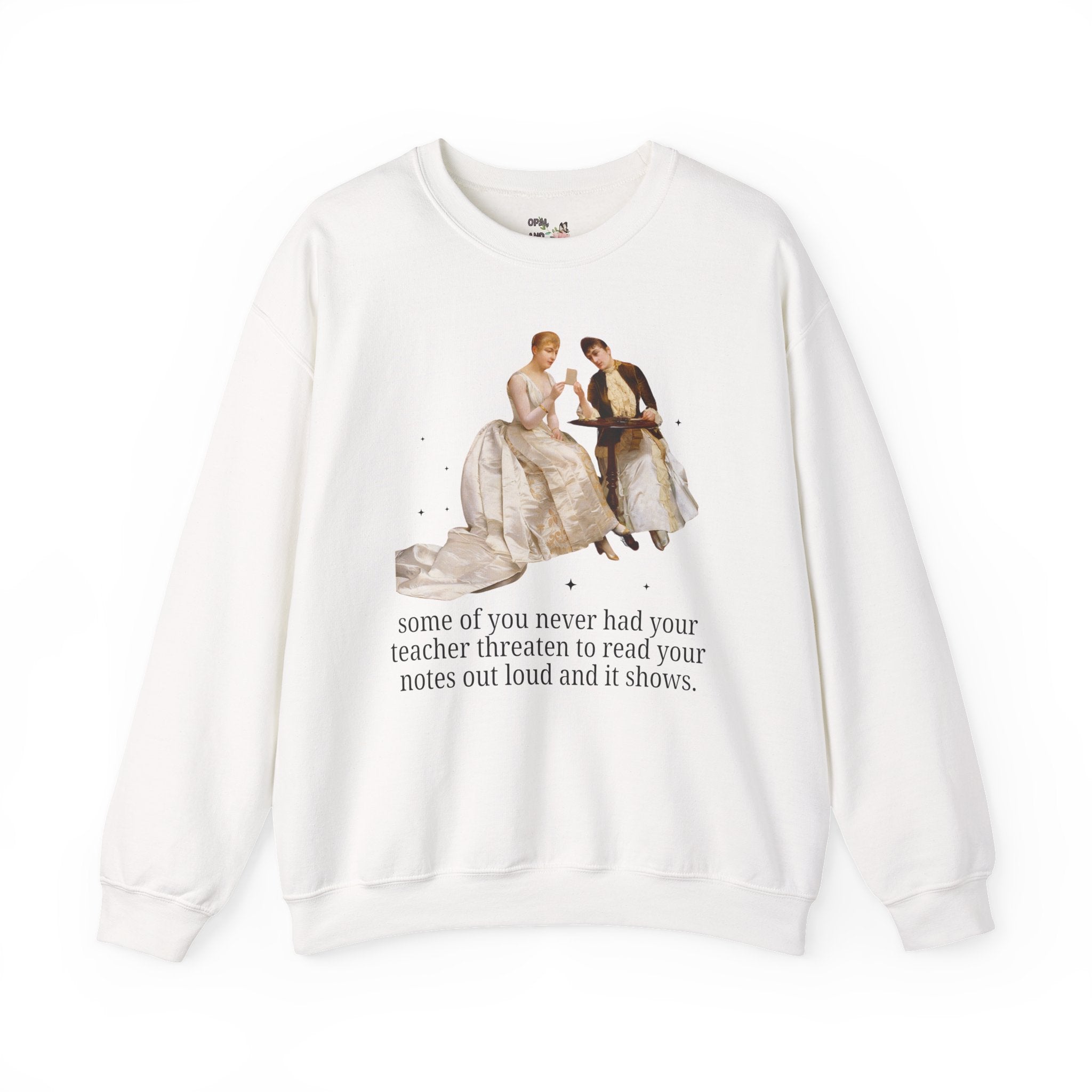Silly High School Teacher Sweatshirt with Famous Painting of Women, Unhinged Goblincore Middle School Teacher Crewneck, Art History Shirt - Opal and June
