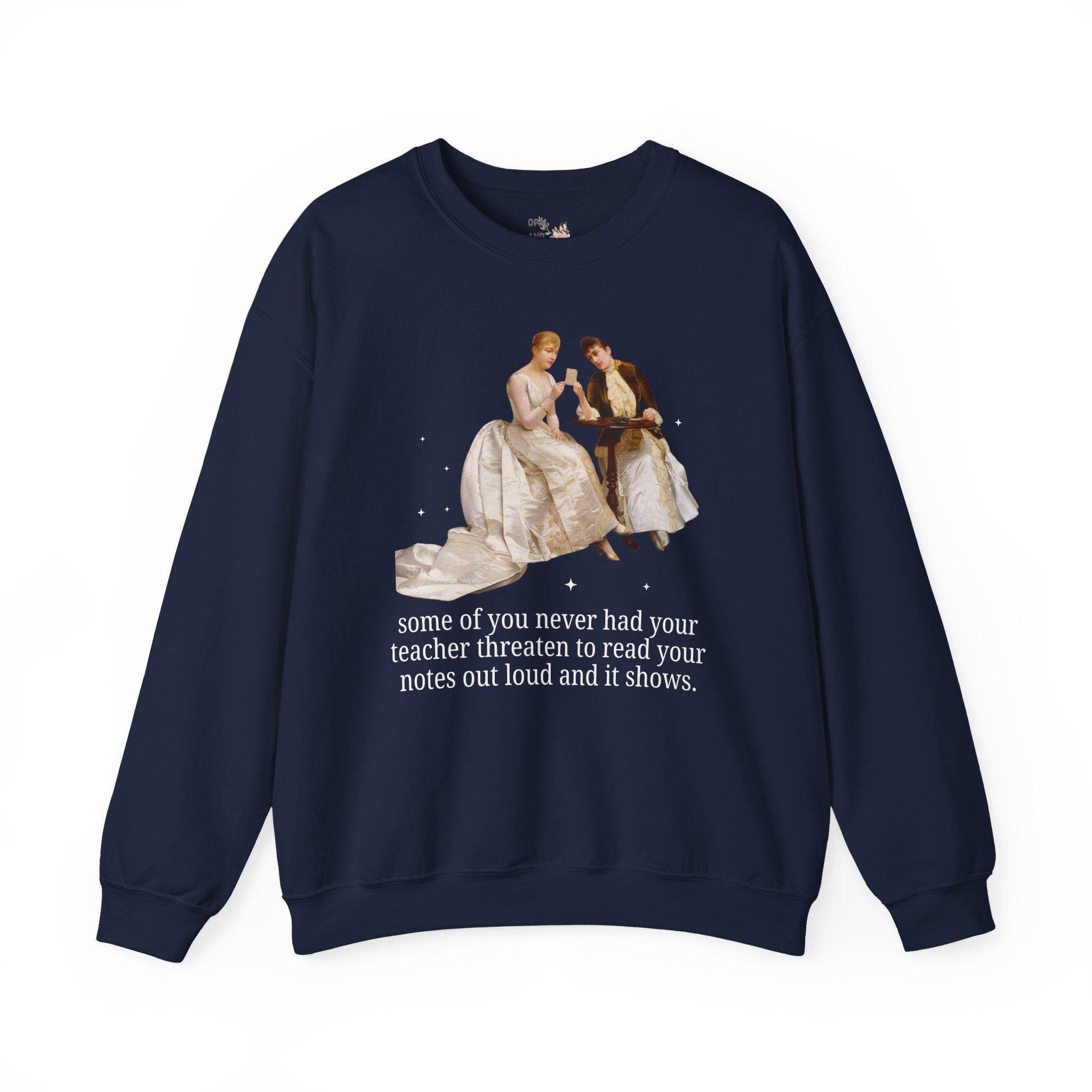 Silly High School Teacher Sweatshirt with Famous Painting of Women, Unhinged Goblincore Middle School Teacher Crewneck, Art History Shirt - Opal and June
