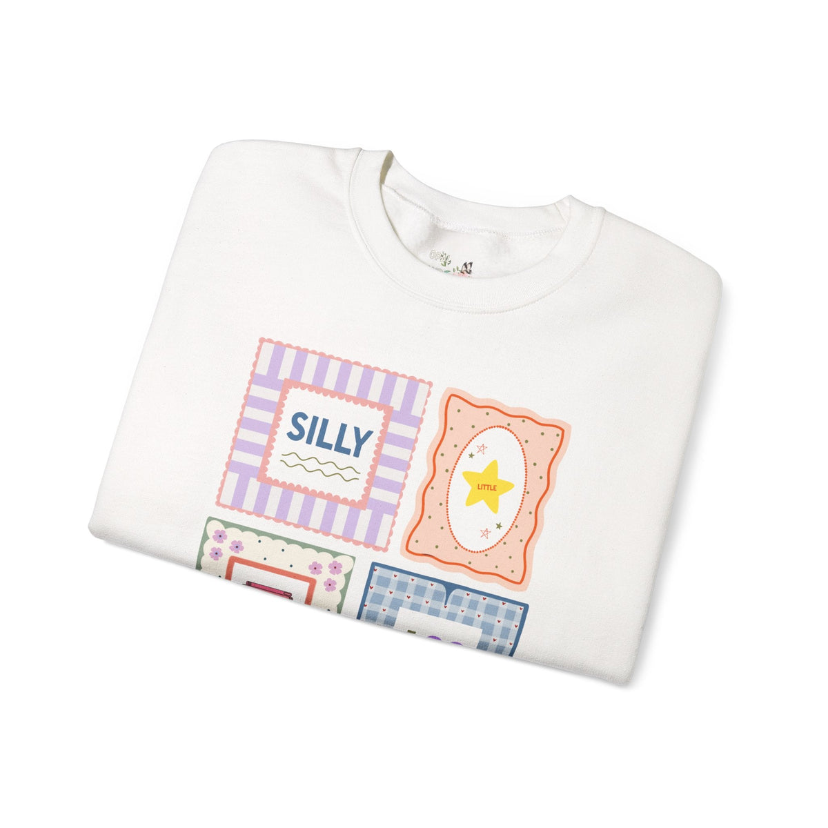 Silly Little Book Lover Sweatshirt with Kitschy and Whimsy Frames, Cute School Librarian or Reading Teacher Crewneck for Bookworm or Reader - Opal and June