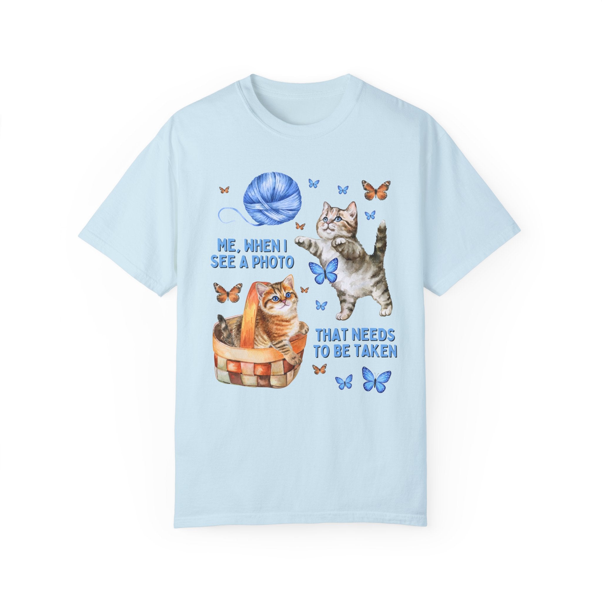 Silly Photographer Tee Shirt for Cat Mom Who Loves Photos, Cute Cat Dad Gift, Wedding Photographer T-Shirt with Funny Cottagecore Cats - Opal and June