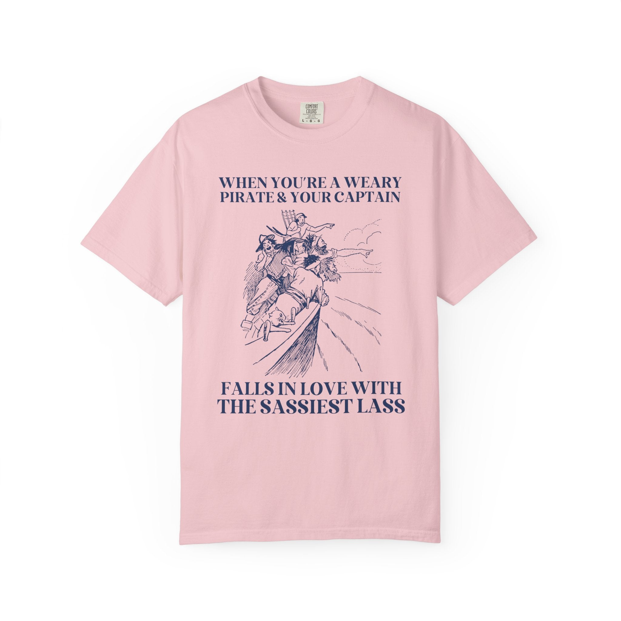 Silly Pirate Romance Tee Shirt for Bookworm, Romance Reader Who Loves Historical Fantasy Novels with Pirates, Cute Bookish Tee, Book Lover - Opal and June