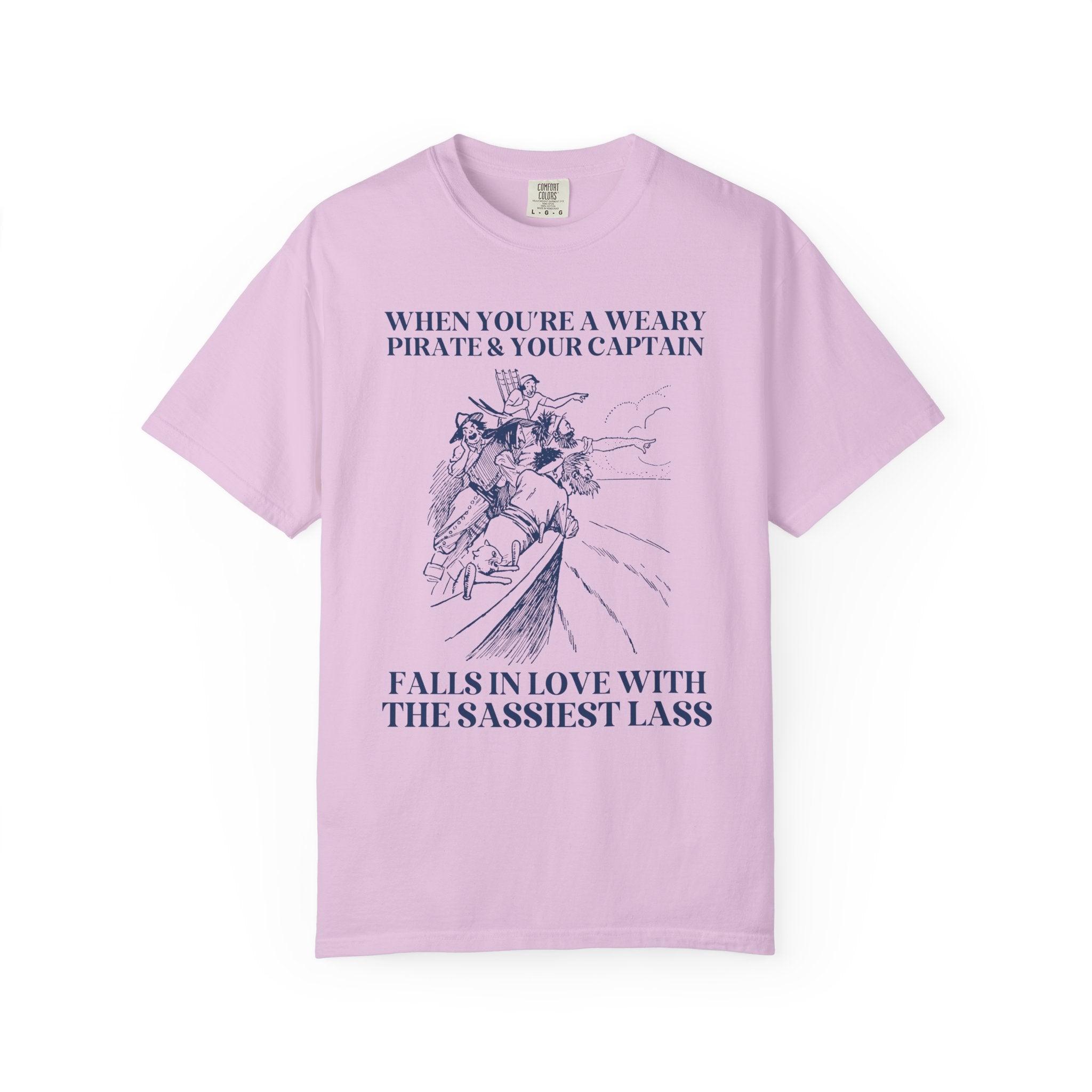Silly Pirate Romance Tee Shirt for Bookworm, Romance Reader Who Loves Historical Fantasy Novels with Pirates, Cute Bookish Tee, Book Lover - Opal and June