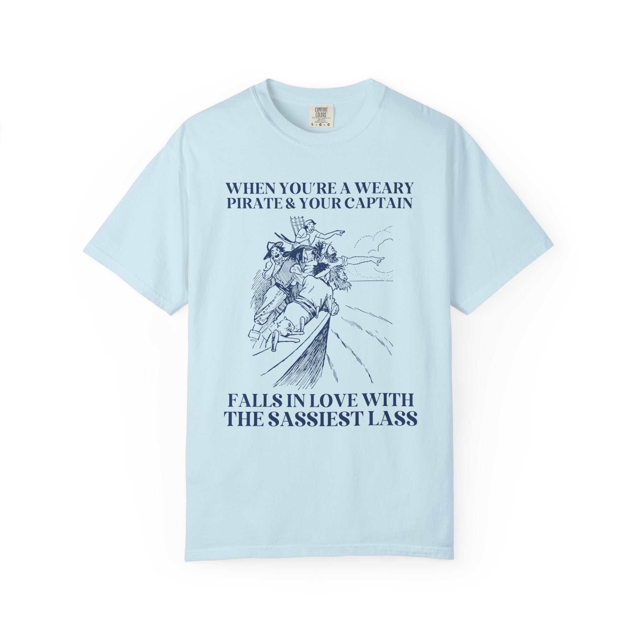 Silly Pirate Romance Tee Shirt for Bookworm, Romance Reader Who Loves Historical Fantasy Novels with Pirates, Cute Bookish Tee, Book Lover - Opal and June