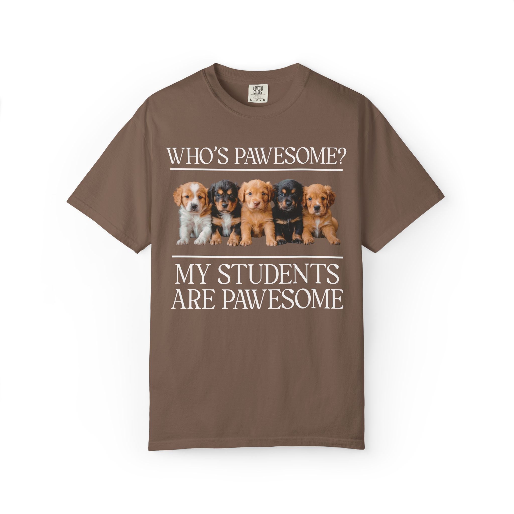 Silly Teacher Tee Shirt with Cute Puppies: My Students Are Pawesome, 90s Aesthetic Animal Lover High School, Elementary School Principal Tee - Opal and June