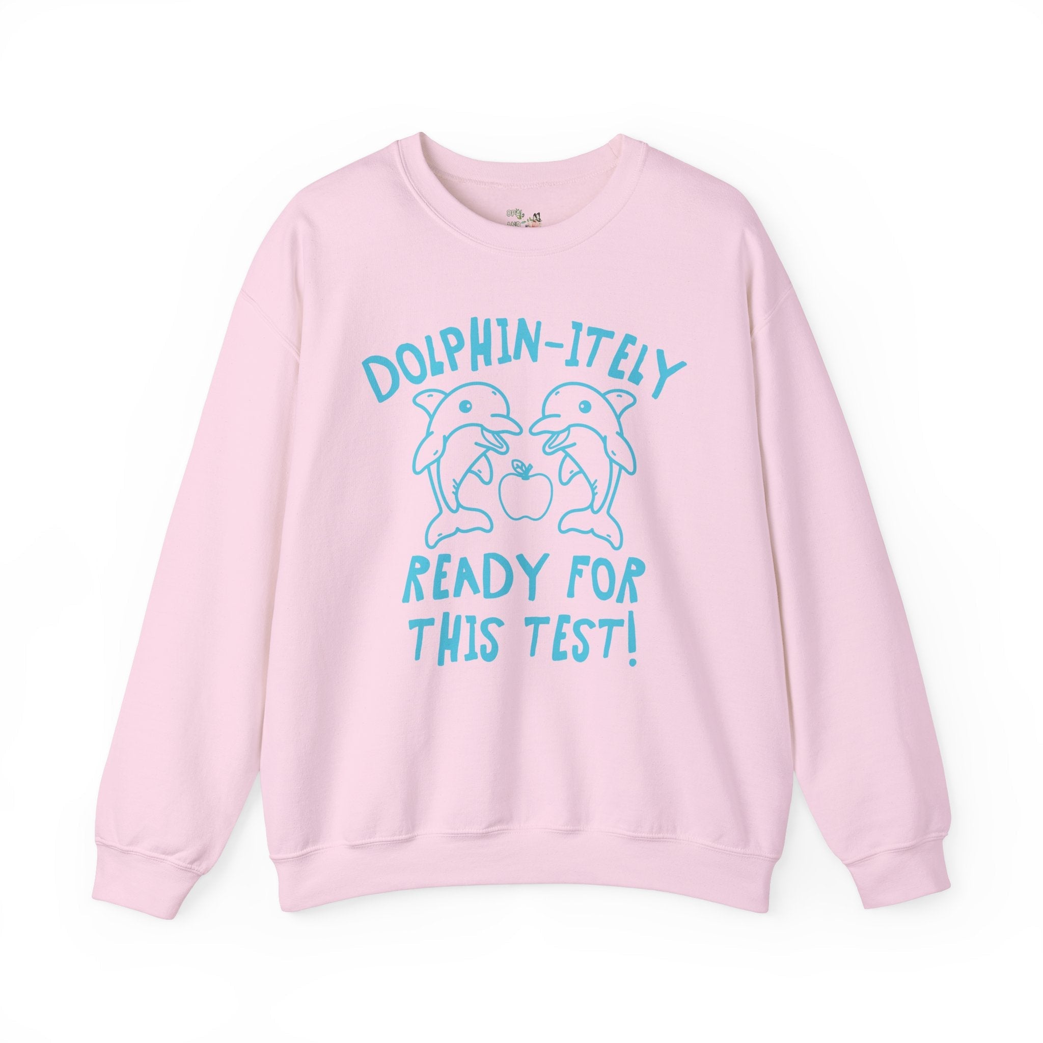 Silly Testing Day Sweatshirt, Elementary School Teacher Who Loves Dolphins, Funny Animal Lover Testing Crewneck, Matching First Grade Crew - Opal and June